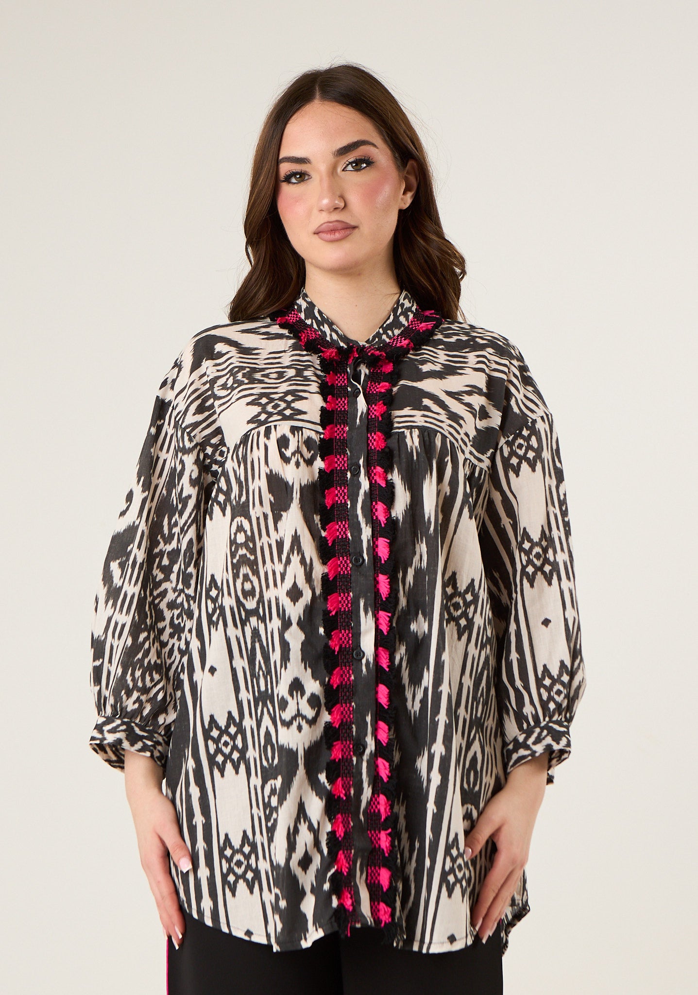 Camicia over in fantasia azteca