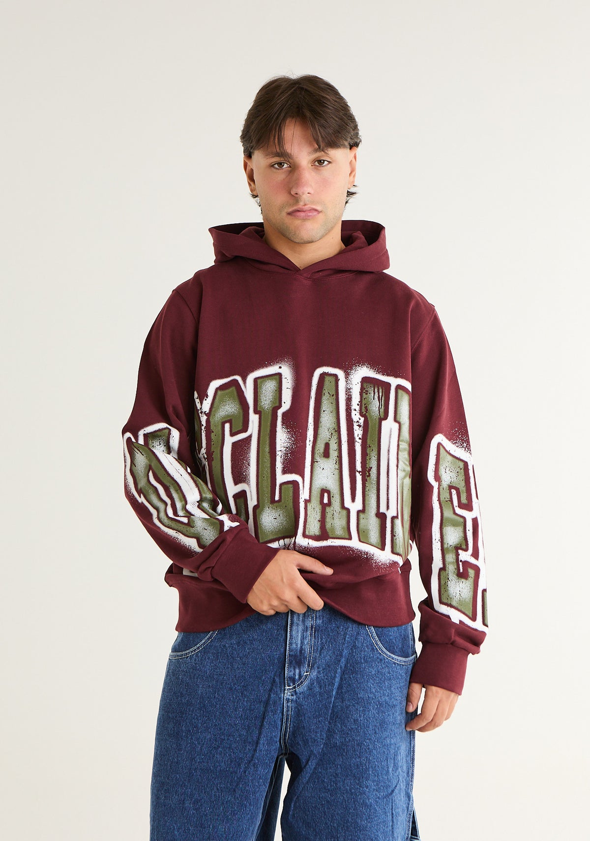Felpa con stampa college frontale