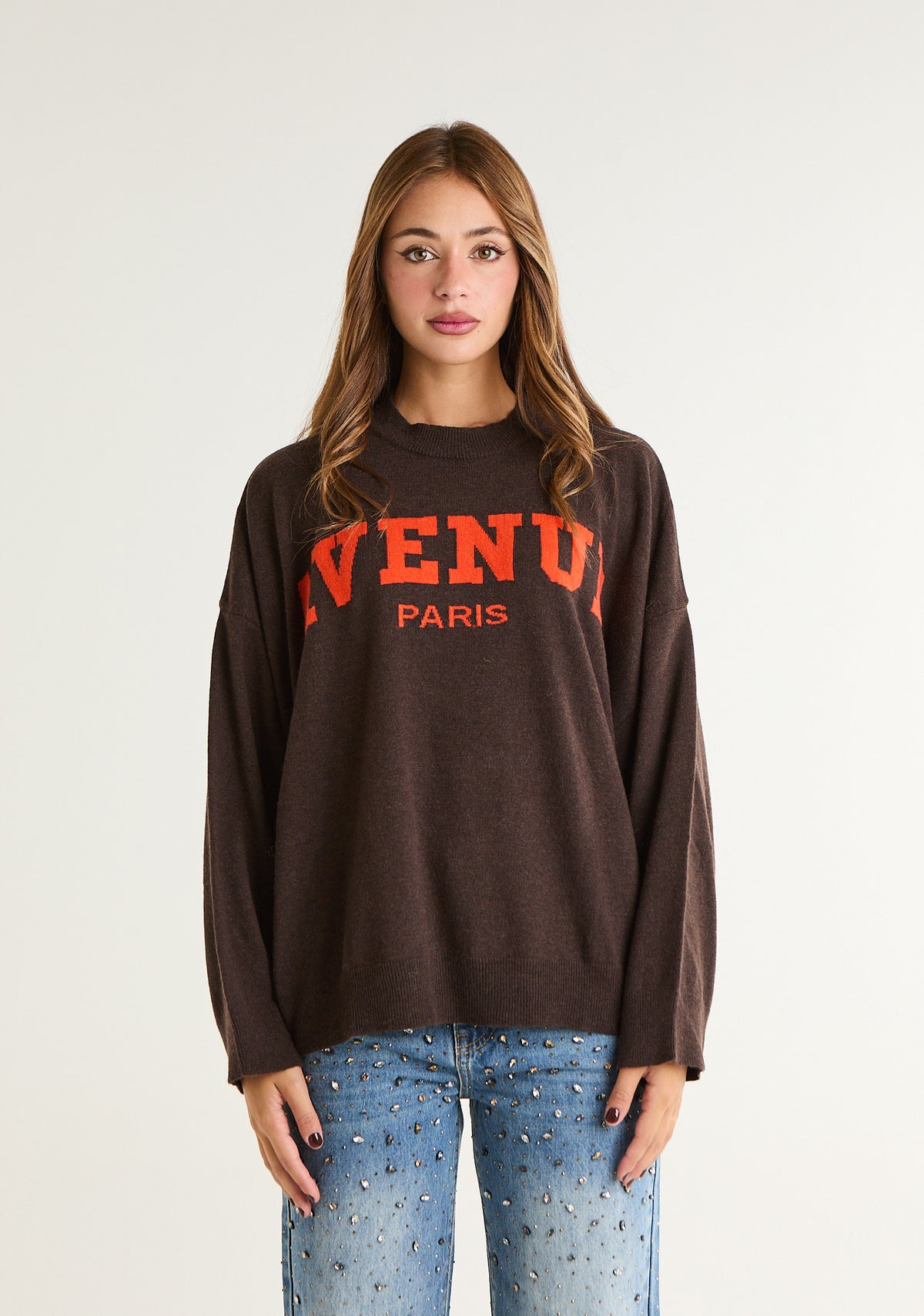 Maglia over in lana pettinata