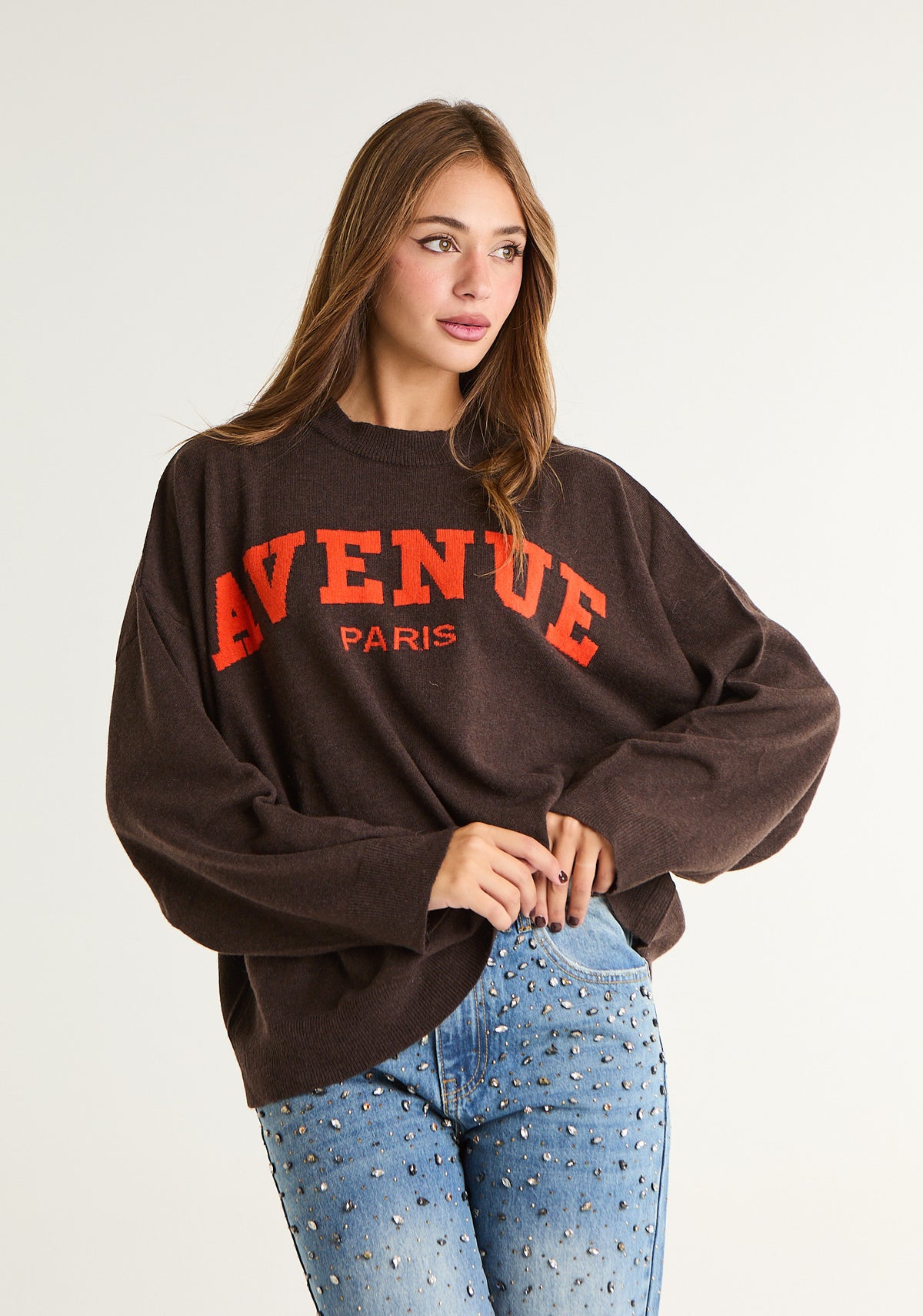 Maglia over in lana pettinata