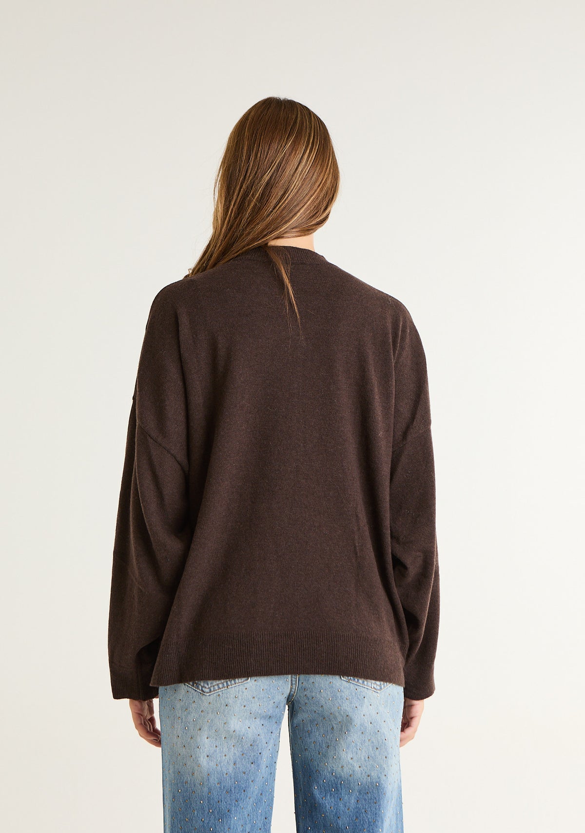 Maglia over in lana pettinata