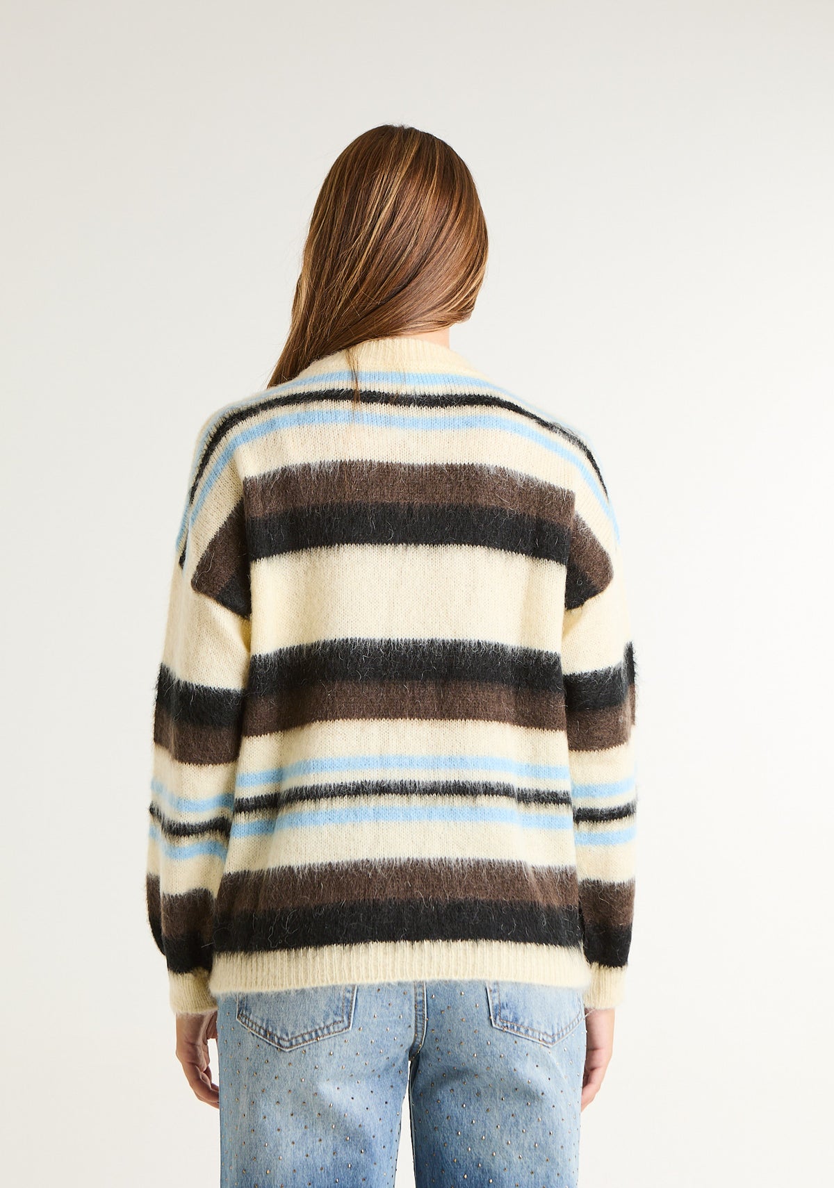 Maglia a righe in misto mohair