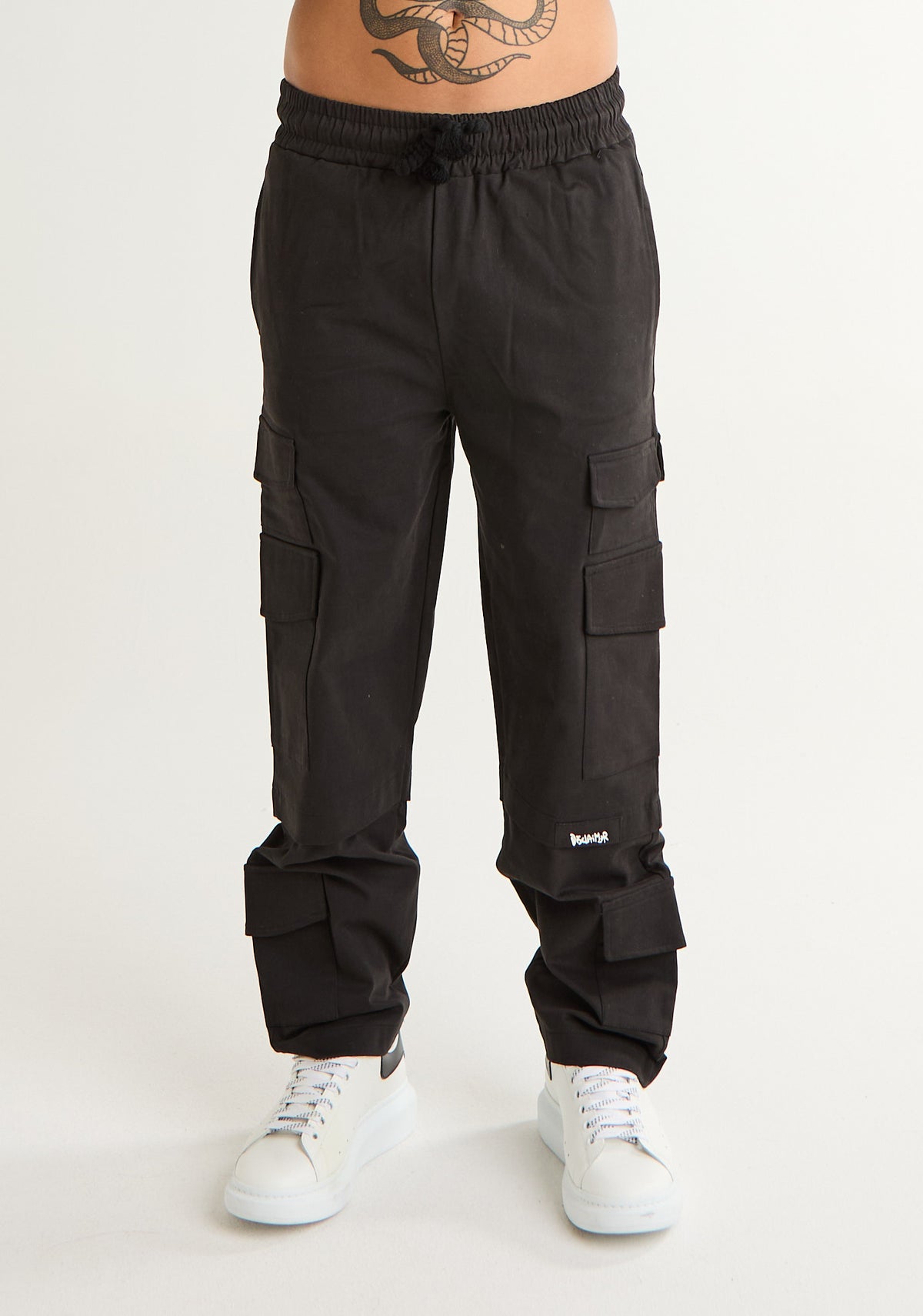 Pantalone cargo in gabardine