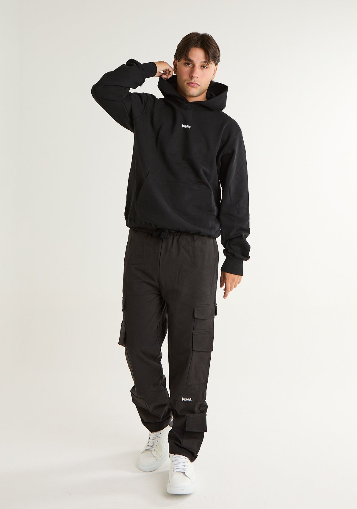 Pantalone cargo in gabardine