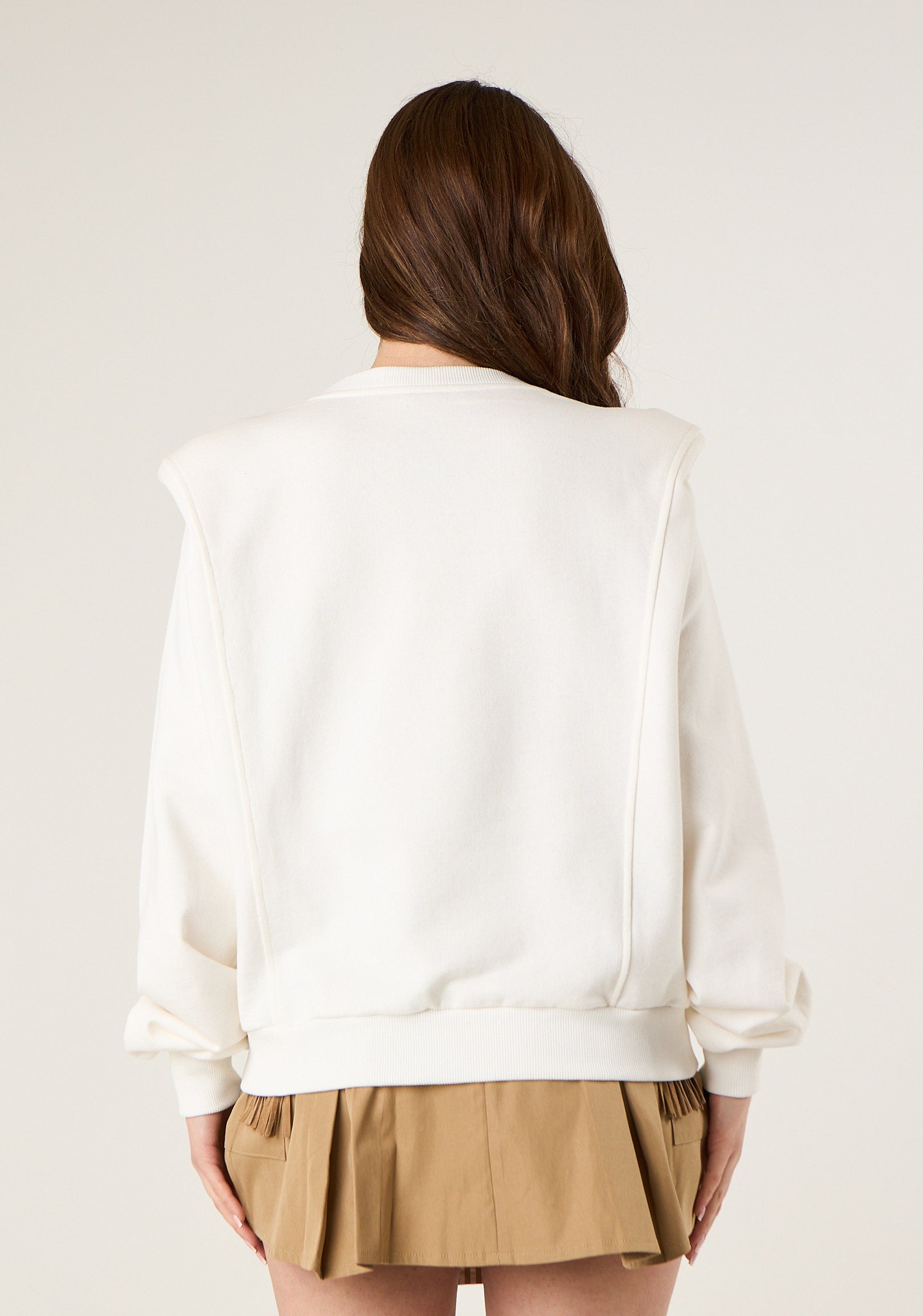 Felpa girocollo con dettagli a righe