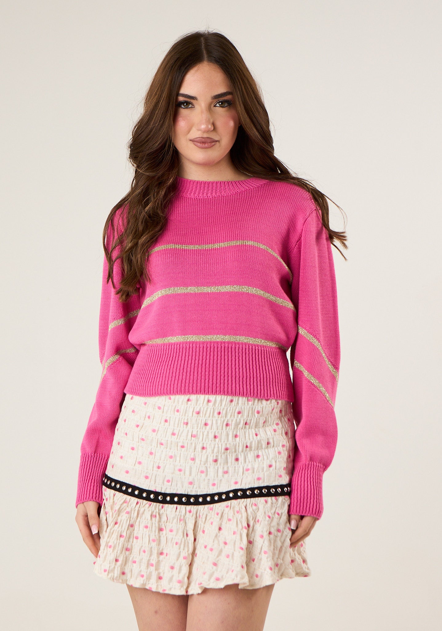 Maglia con righe lurex