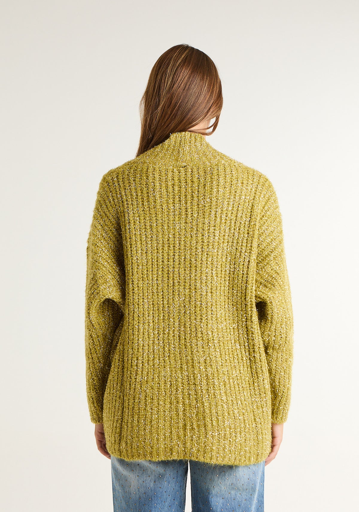 Maglia a coste con ampia scollatura