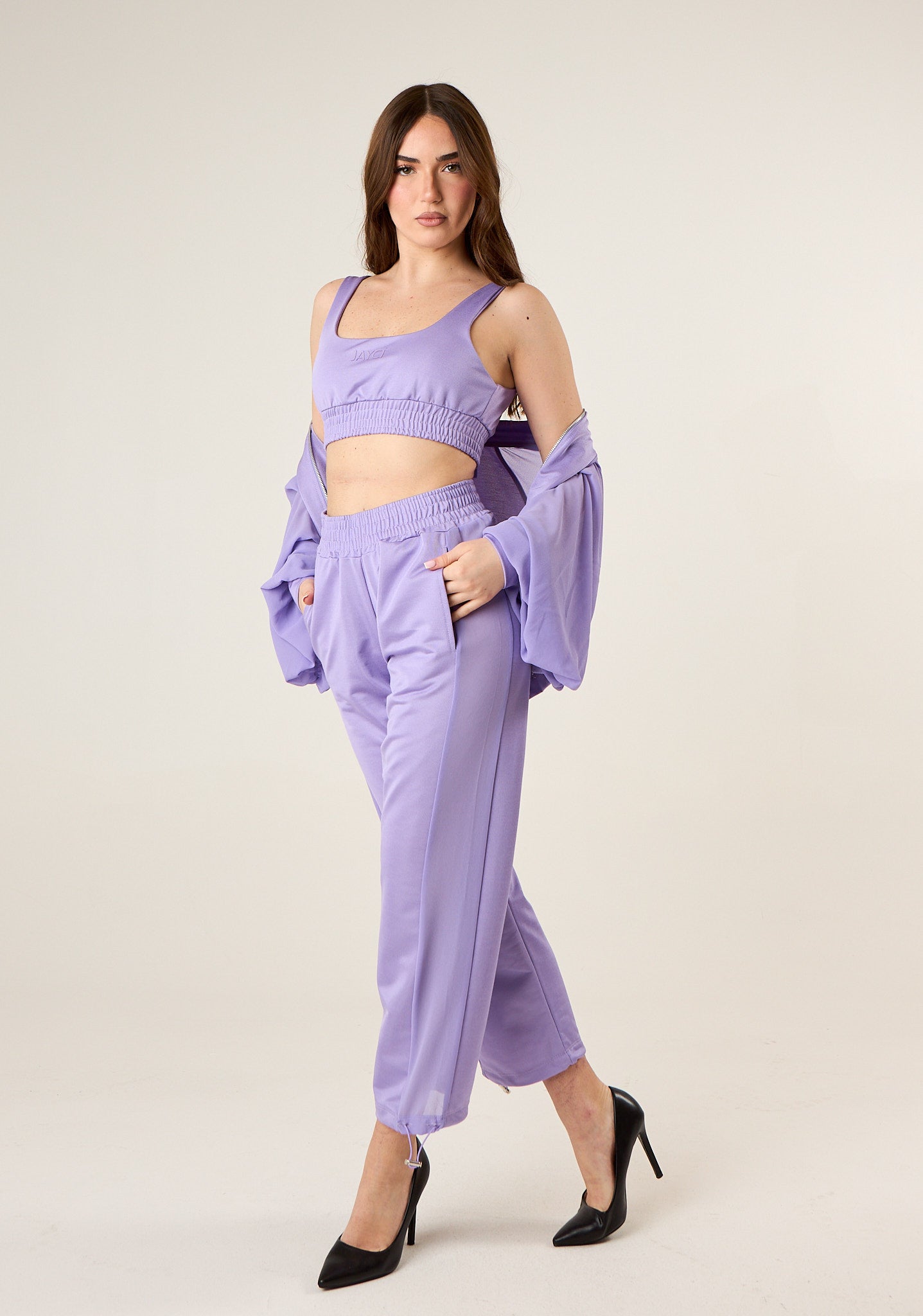 Pantalone palazzo in tessuto scivolato