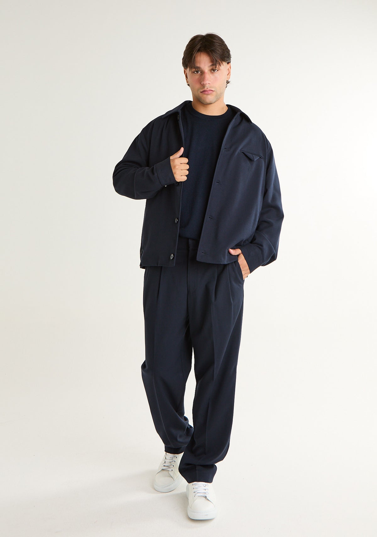 Pantalone in cotone piquet