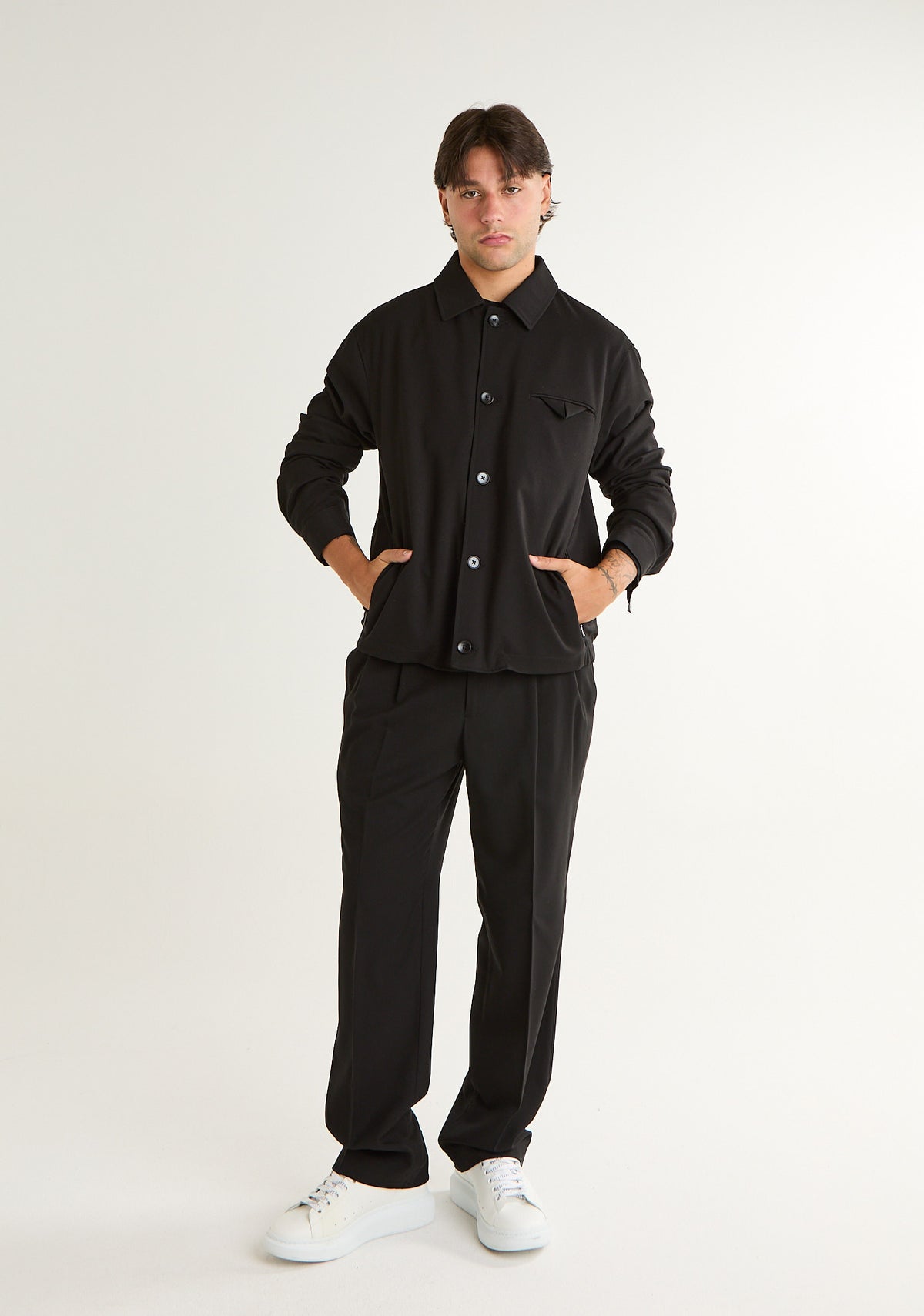 Pantalone in cotone piquet