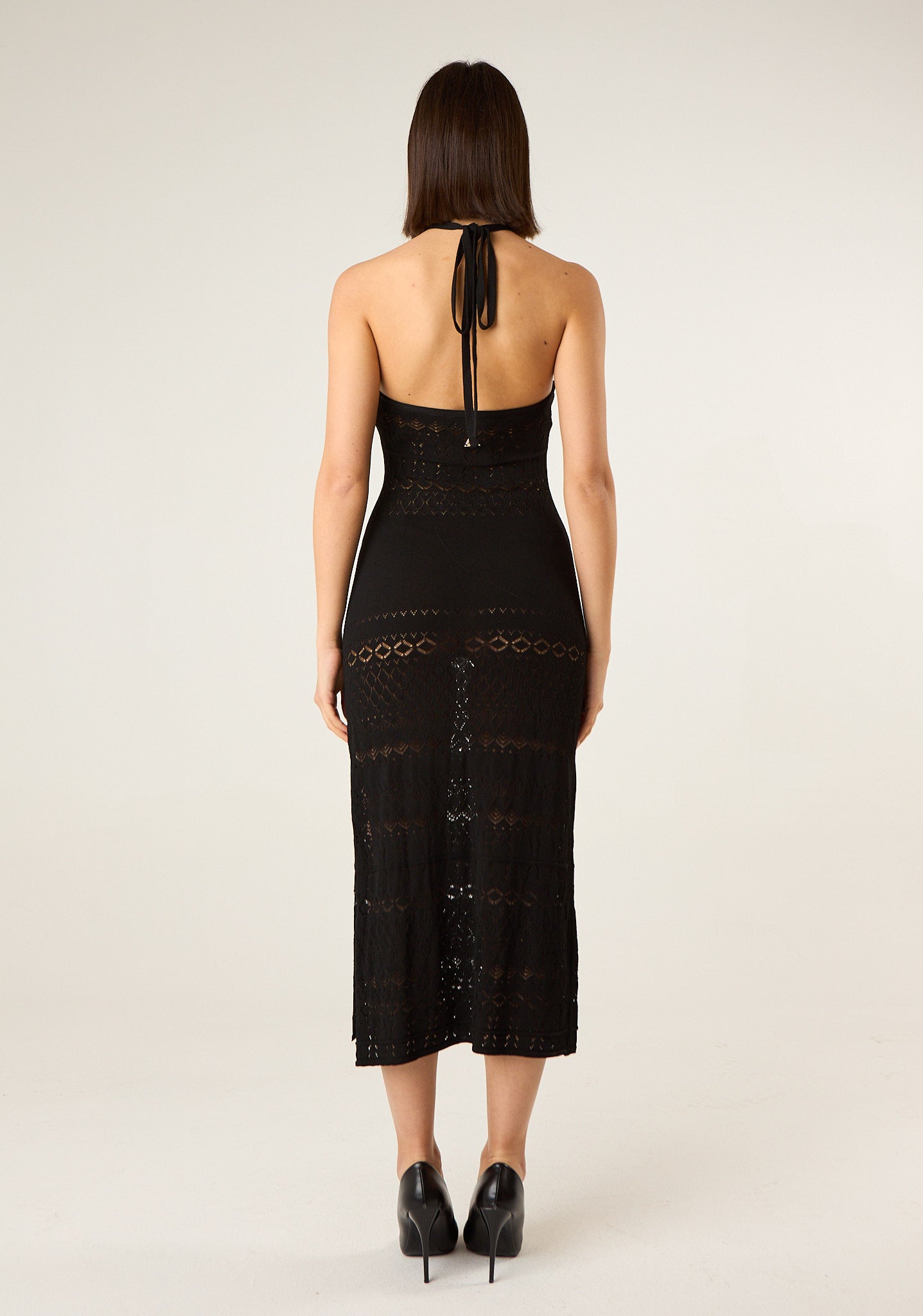 Abito lungo in maglia lavorata