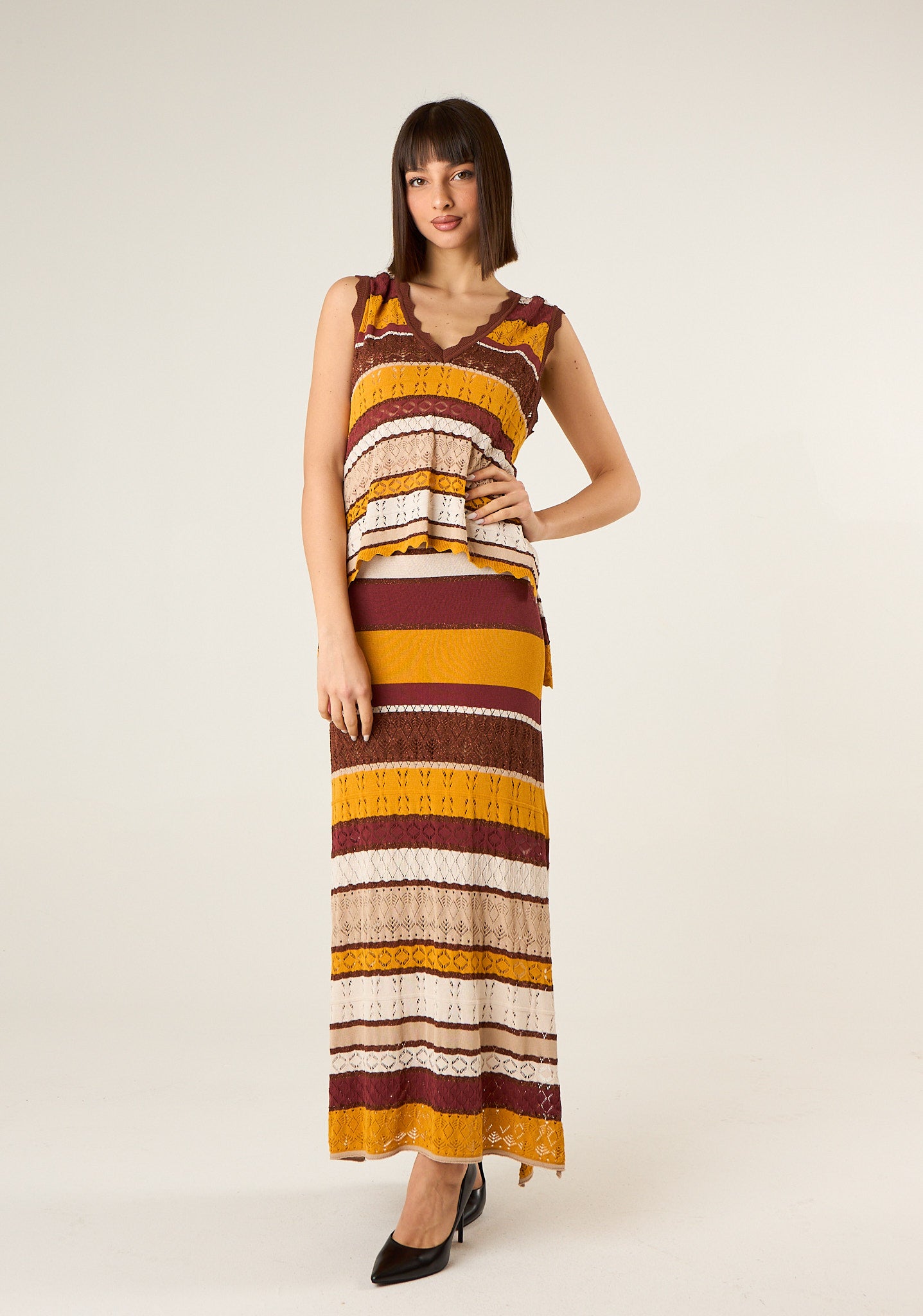 Canotta in maglia a righe