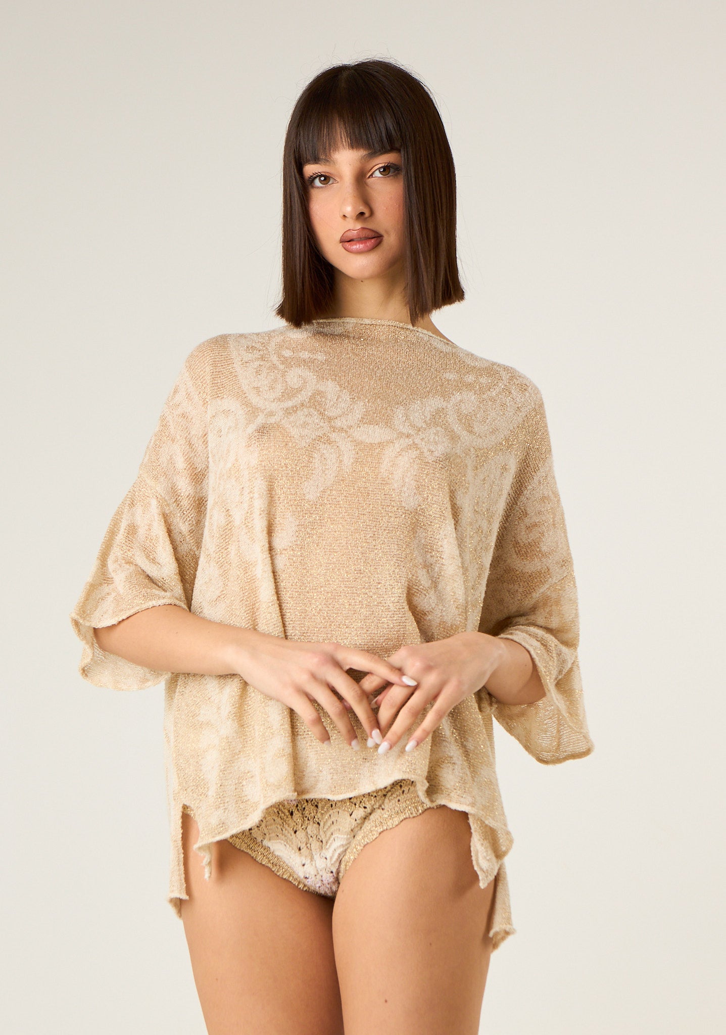 Maglia a trapezio in filato leggero