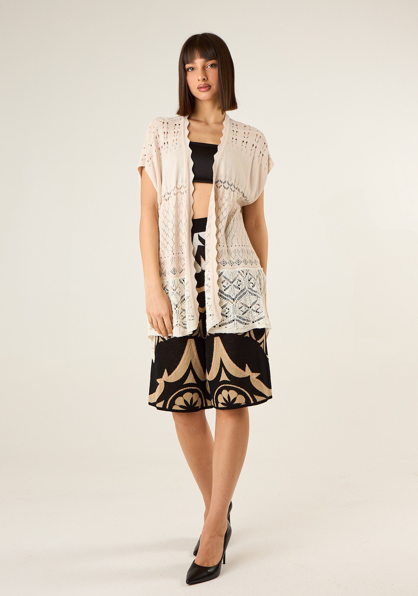 Kimono corto in maglia