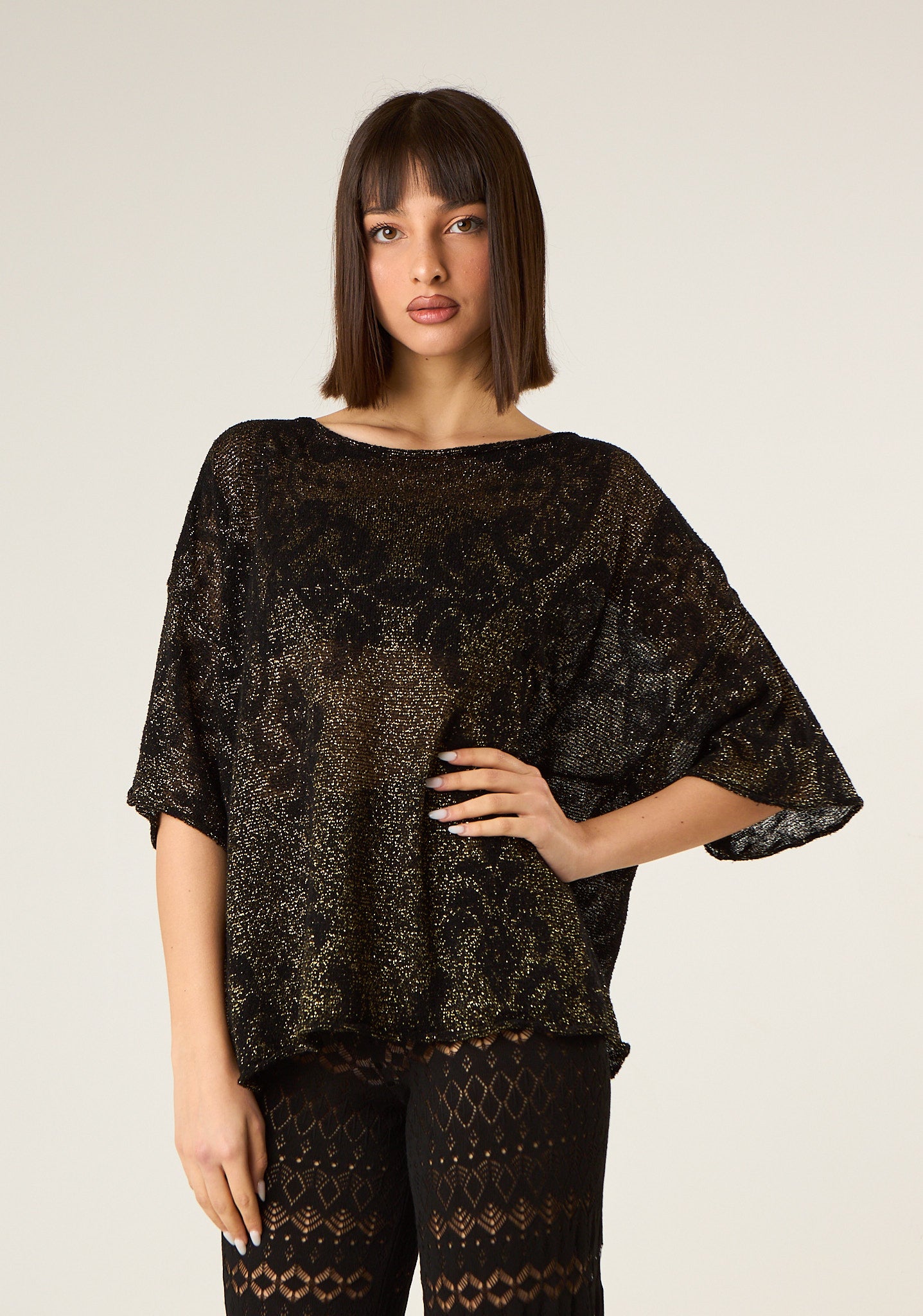 Maglia a trapezio in filato leggero