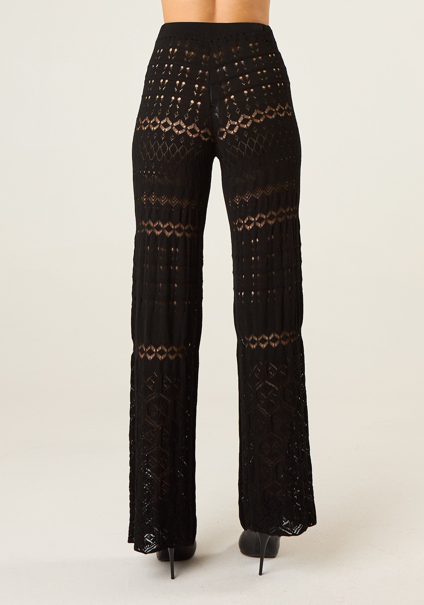 Pantalone palazzo in maglia lavorata