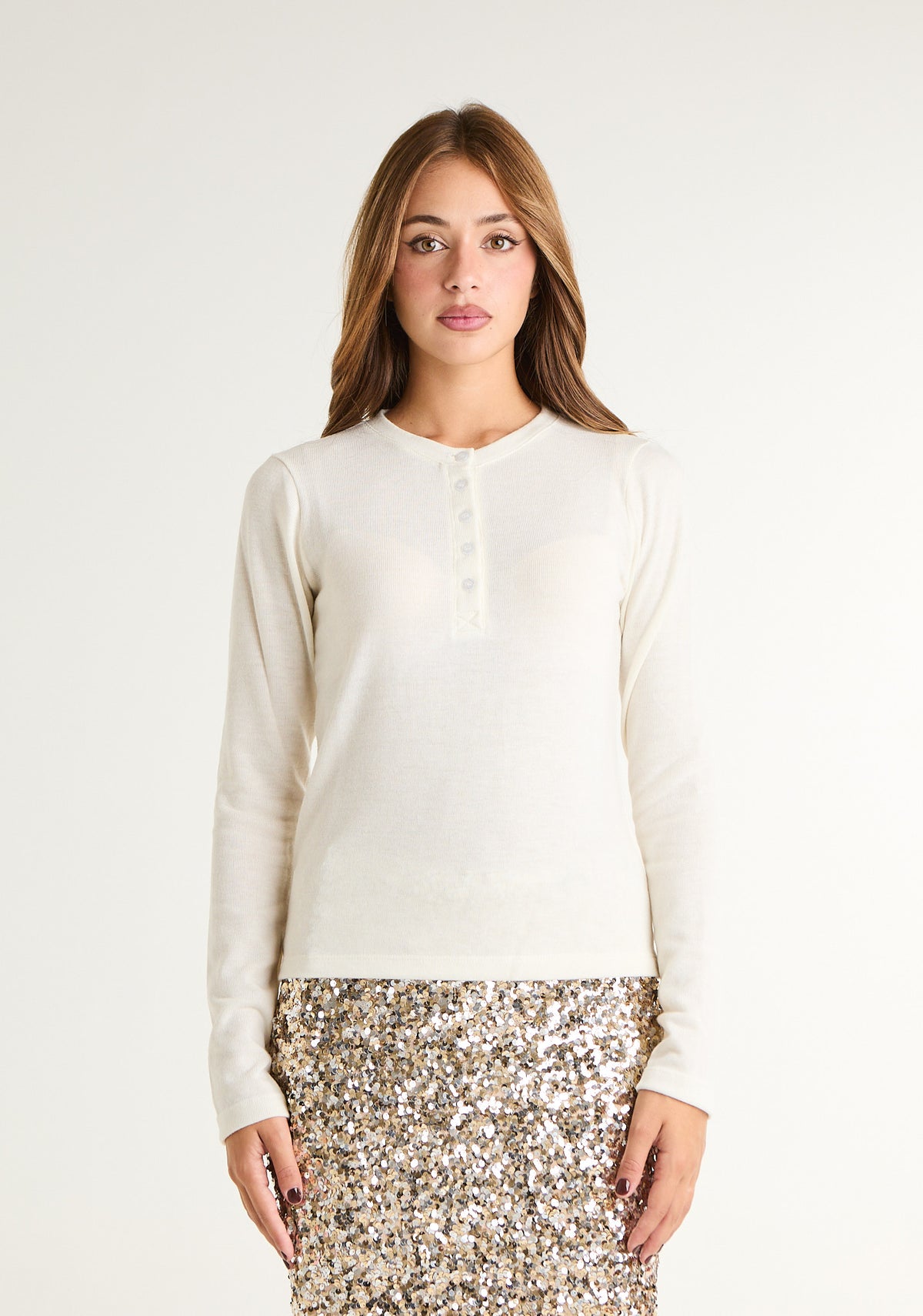 Maglia girocollo misto lana