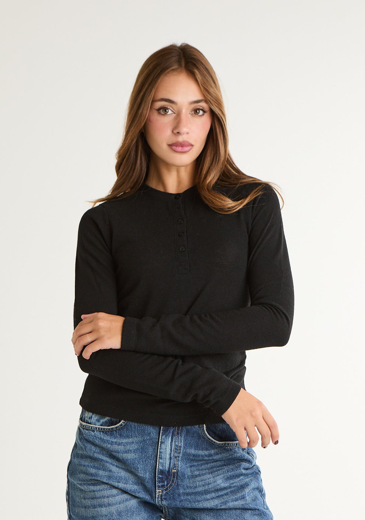 Maglia girocollo misto lana