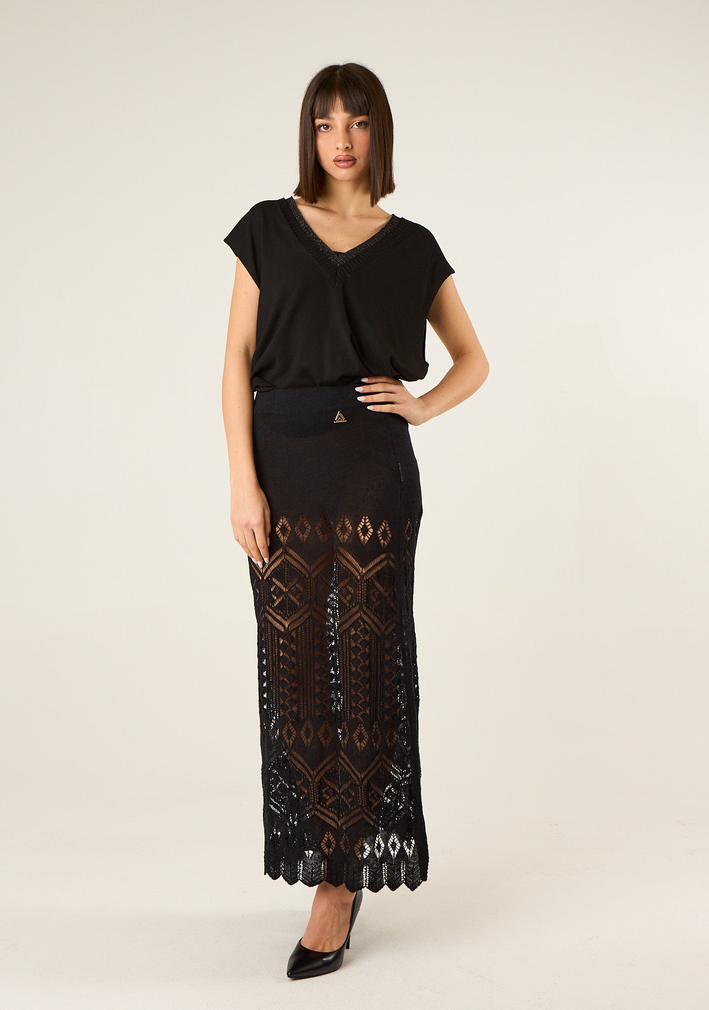 Gonna in maglia lavorata