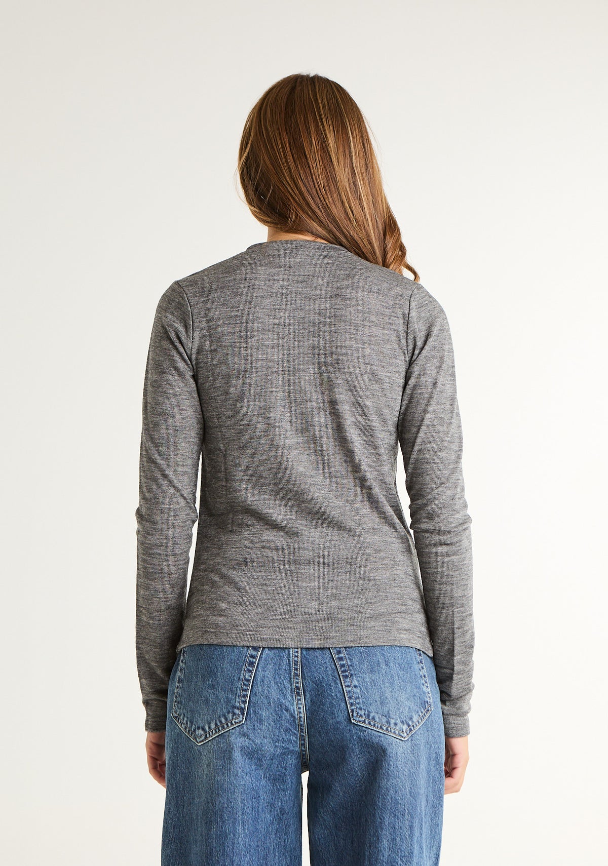 Maglia girocollo misto lana
