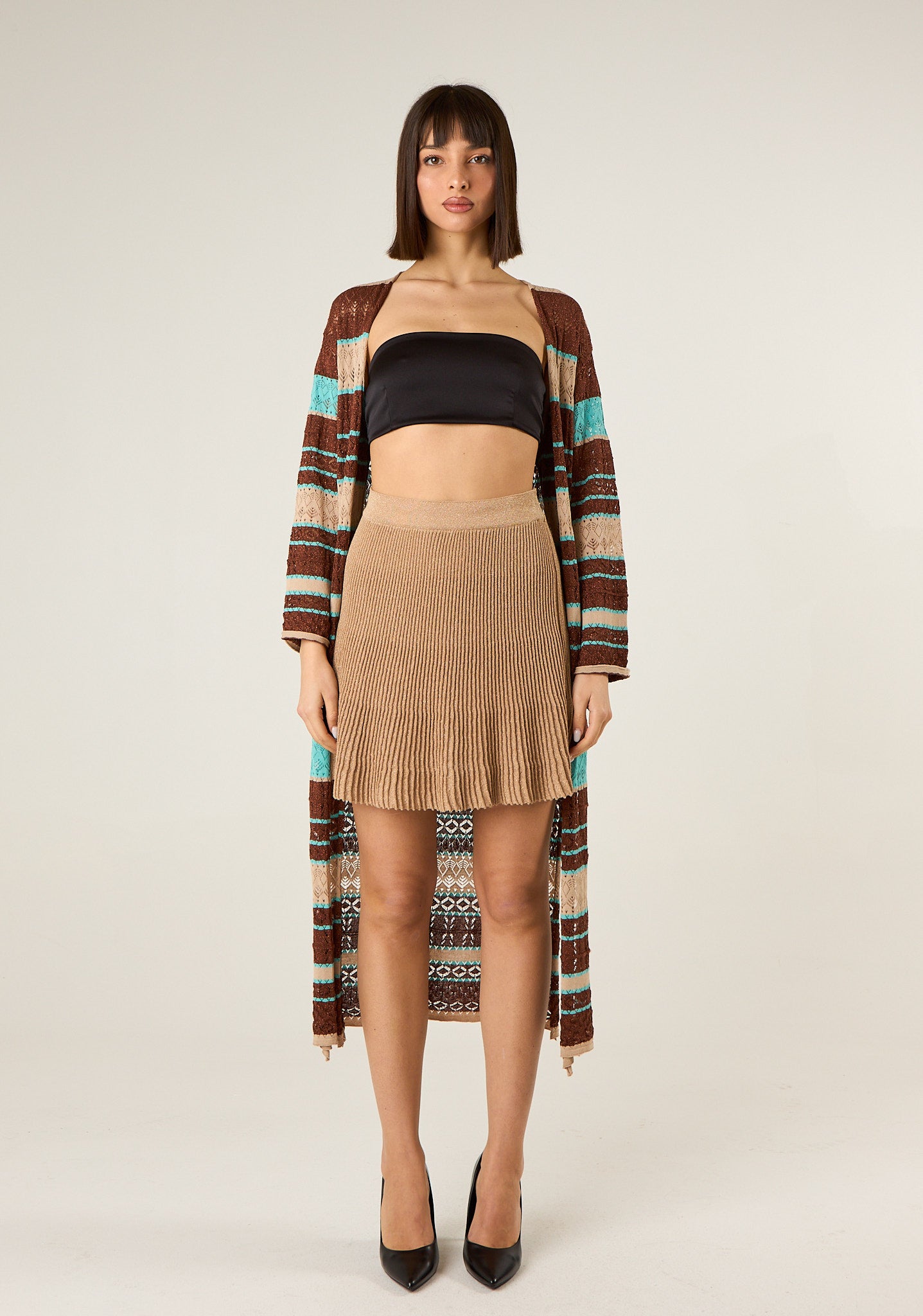 Gonna in maglia plissettata