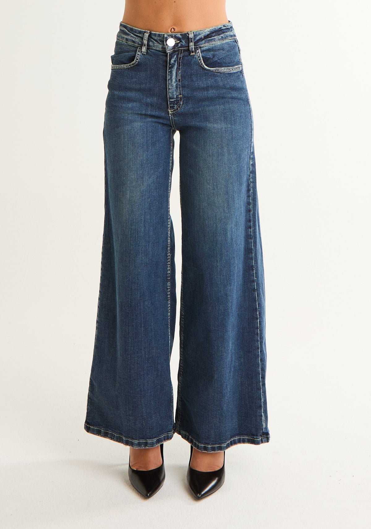 Jeans wide leg lavaggio 0