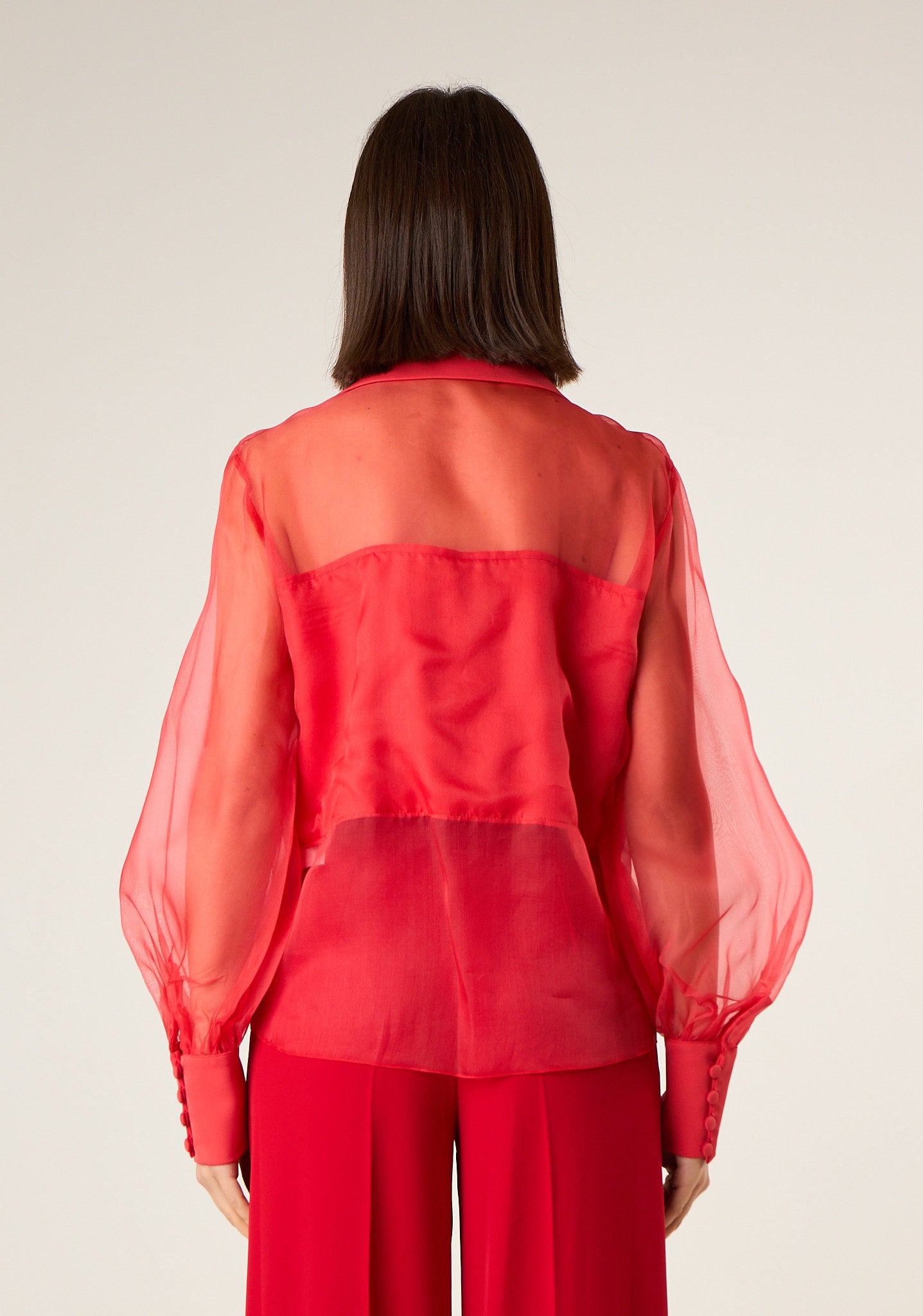 Camicia con maniche in organza