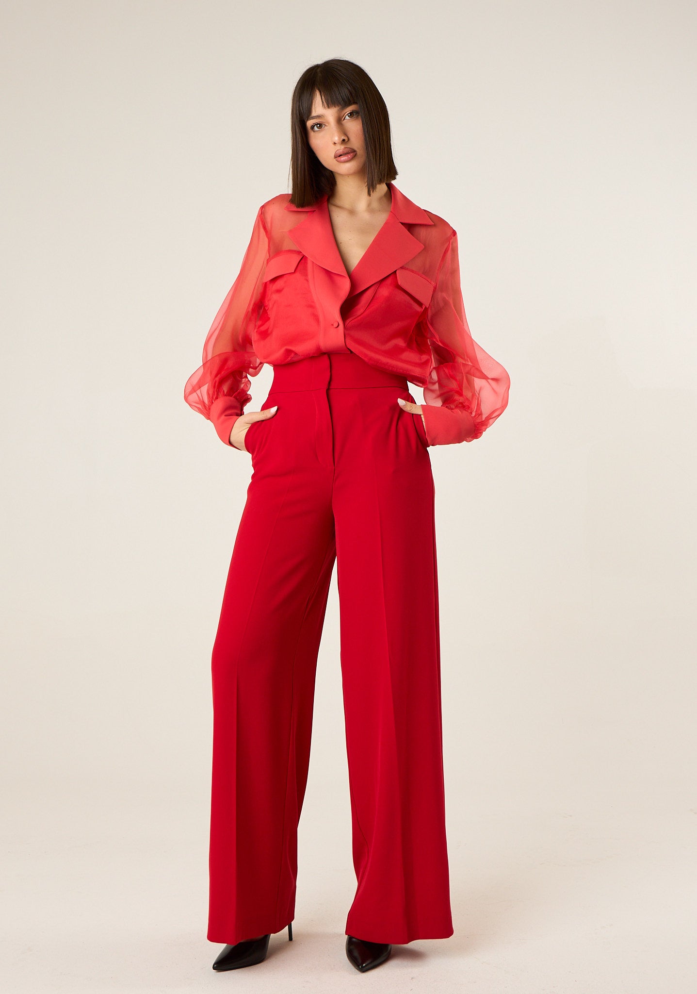 Pantalone palazzo a vita alta