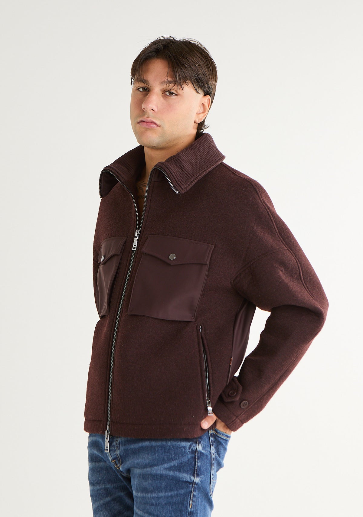 Giubbino con collo a camicia