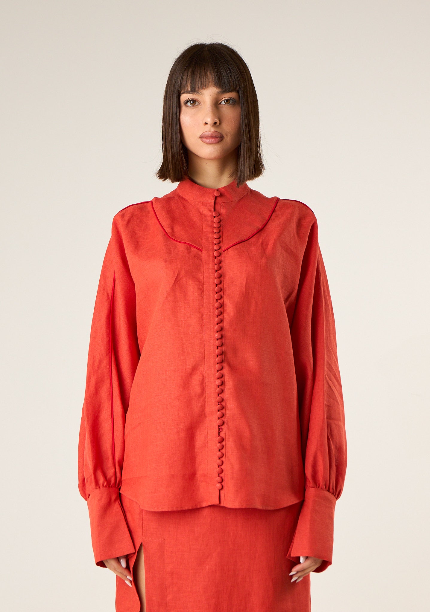 Camicia in tela di lino