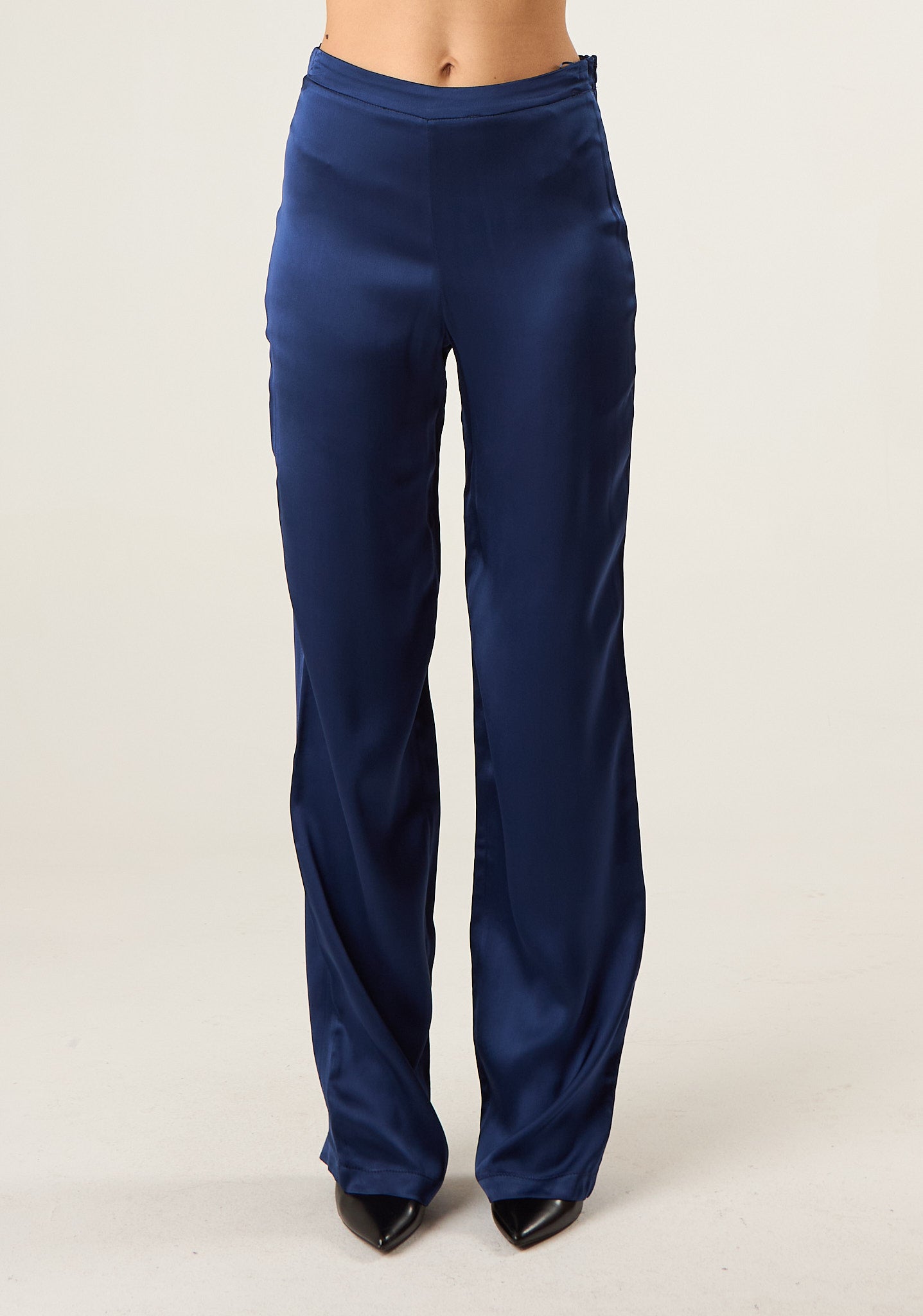 Pantalone dritto in raso