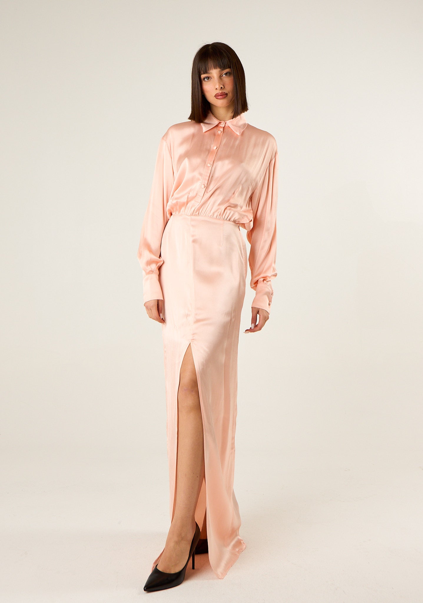 Abito lungo in look doppiato