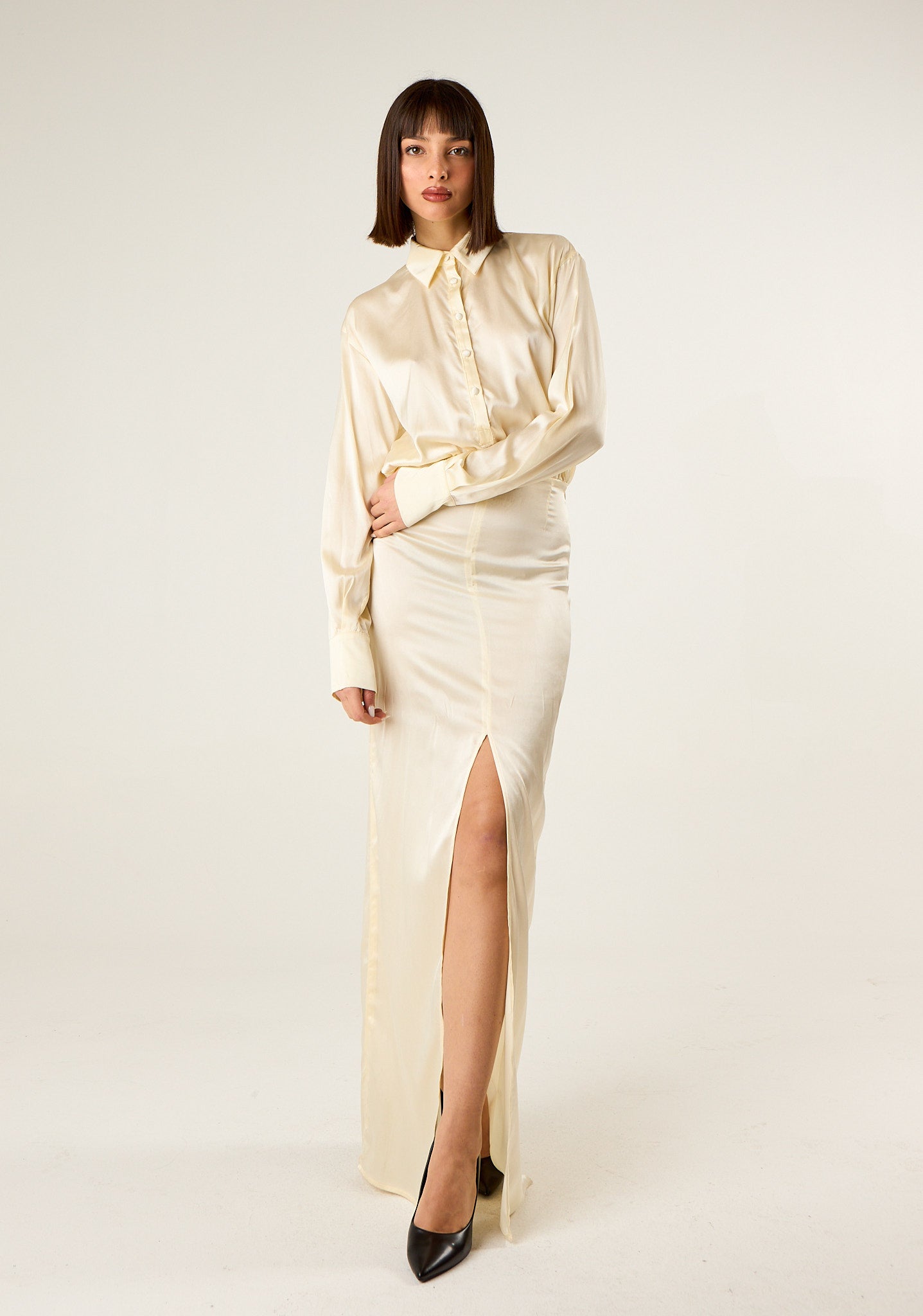 Abito lungo in look doppiato