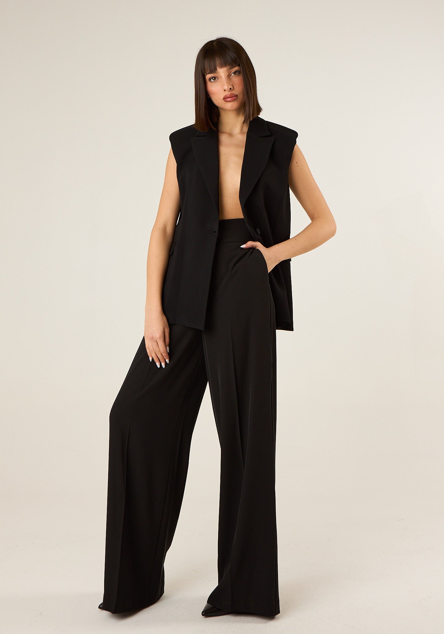 Pantalone palazzo a vita alta