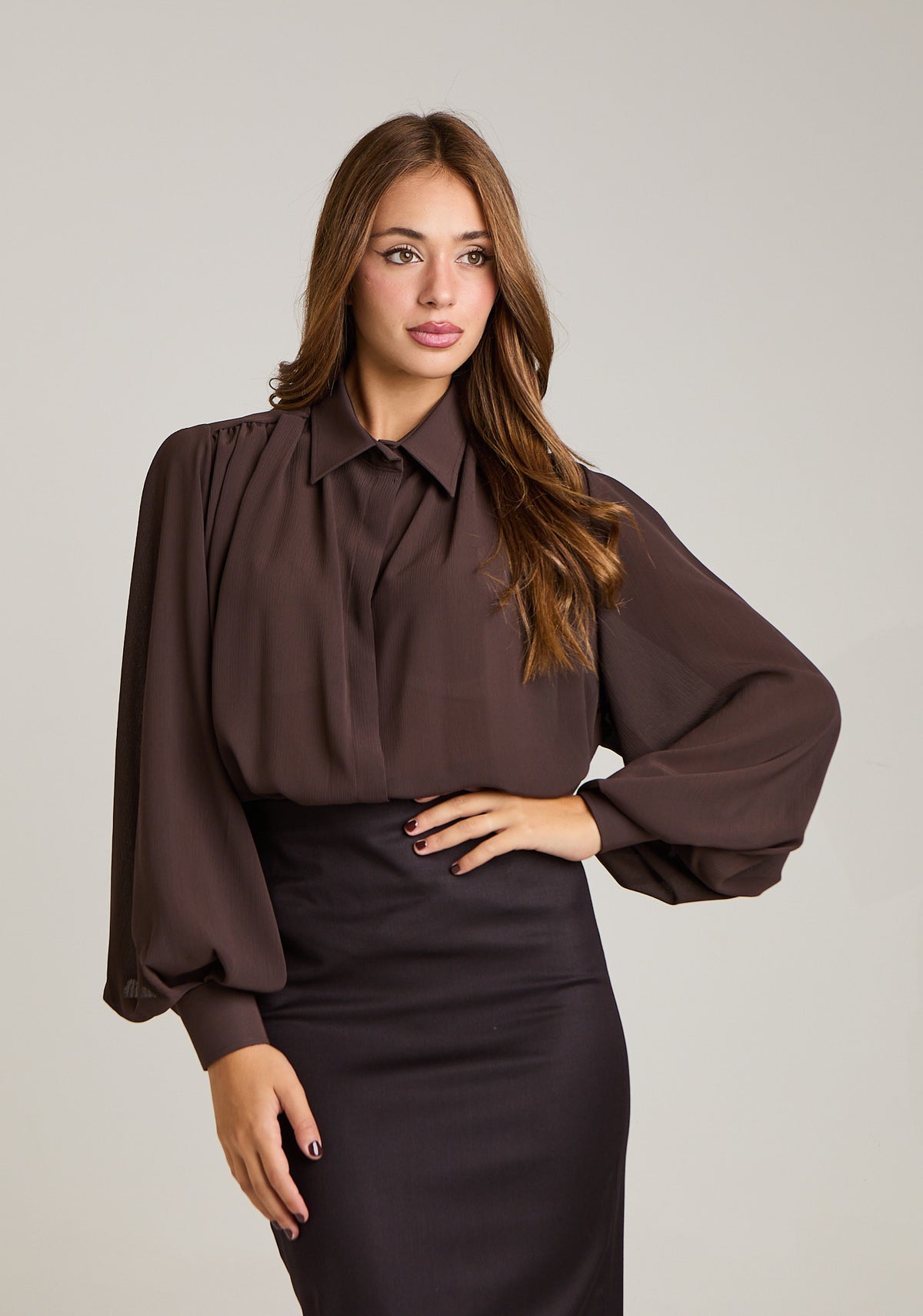 Camicia in georgette velata
