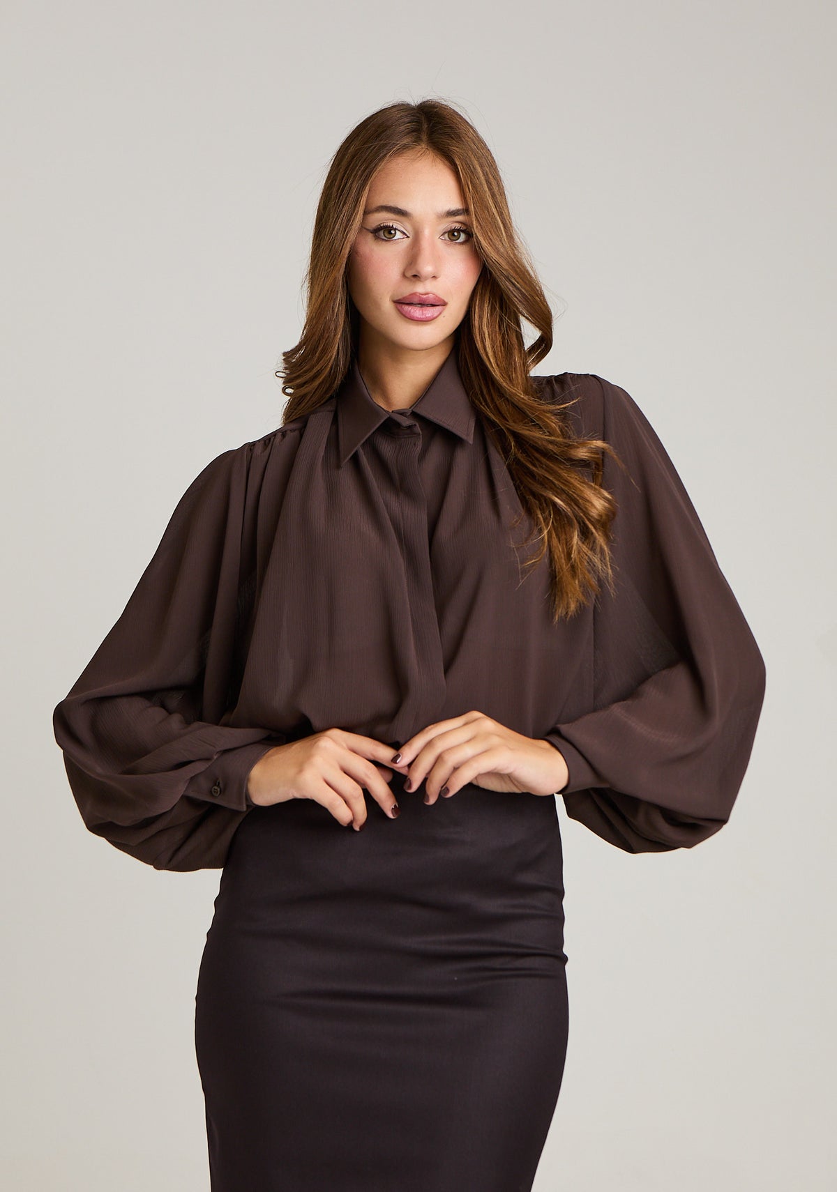 Camicia in georgette velata
