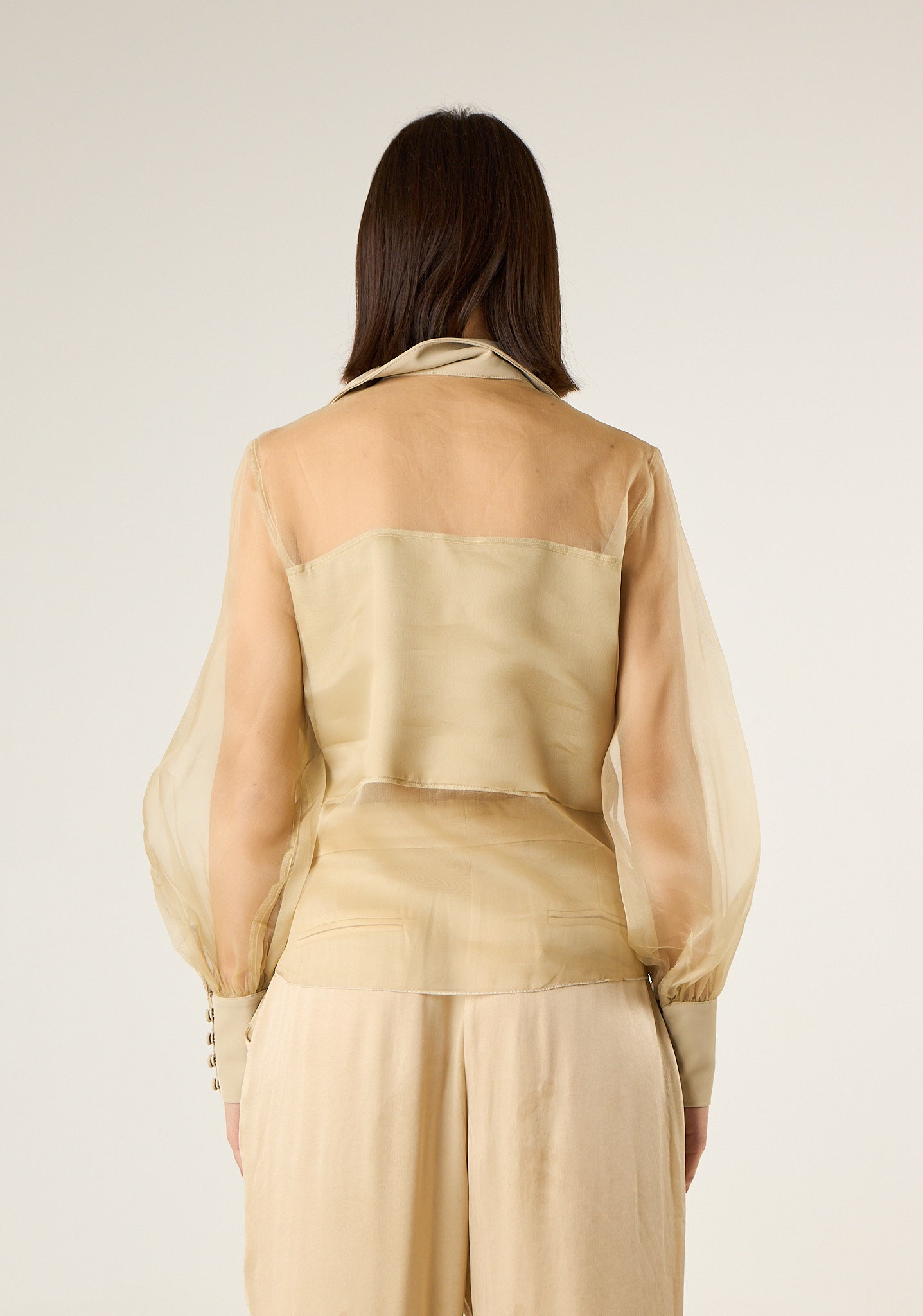 Camicia con maniche in organza