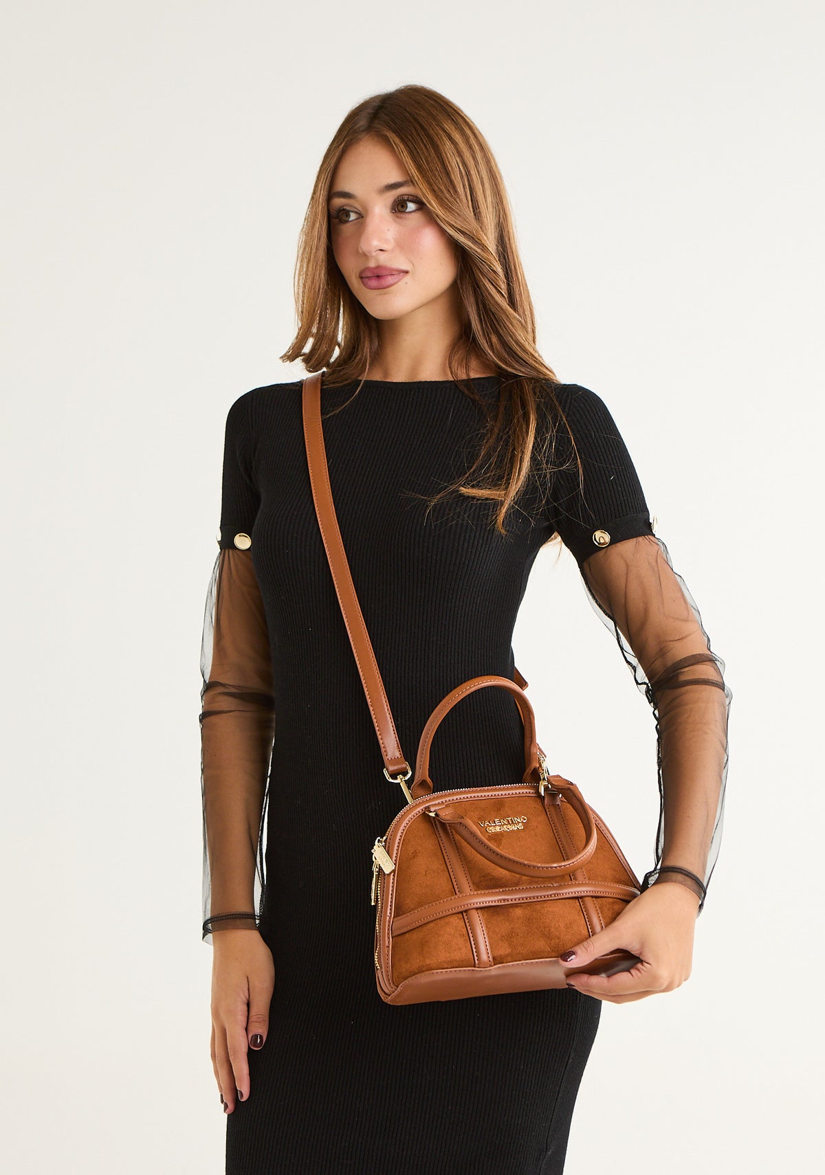 Borsa bauletto a motivo geometrico