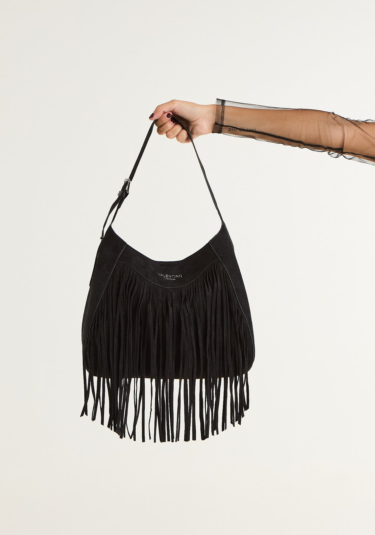 Borsa hobo con frange