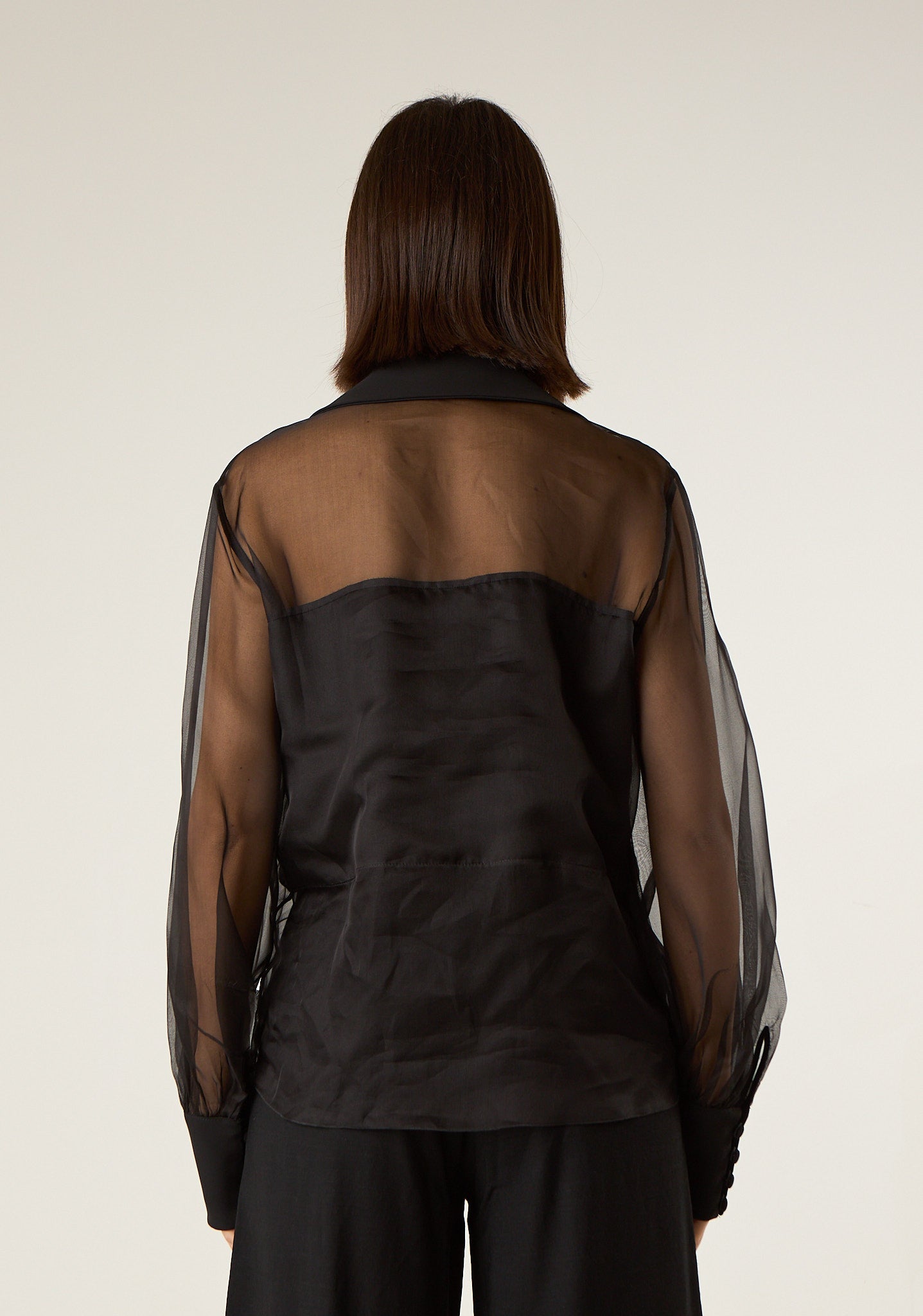 Camicia con maniche in organza