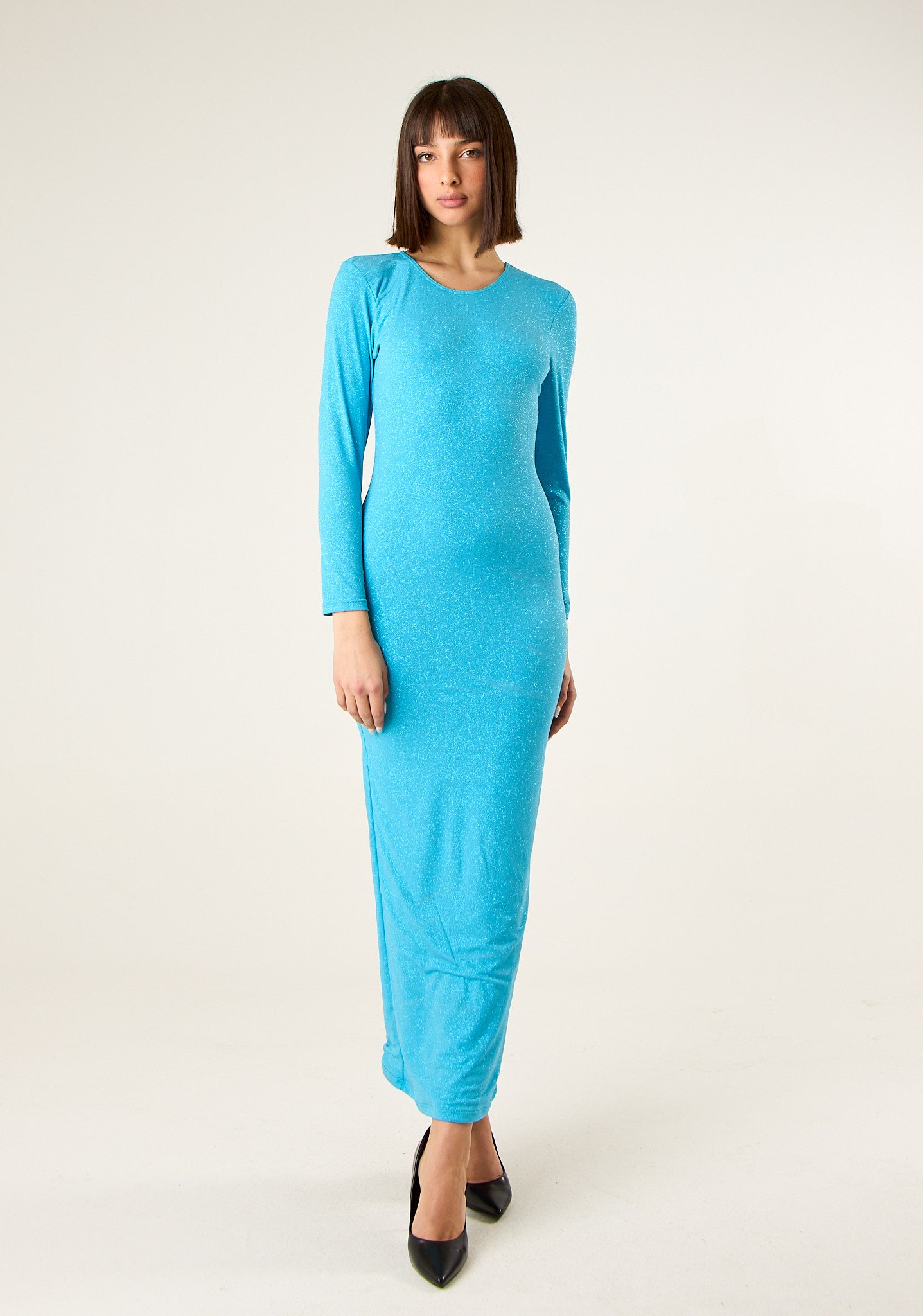 Abito lungo in lurex