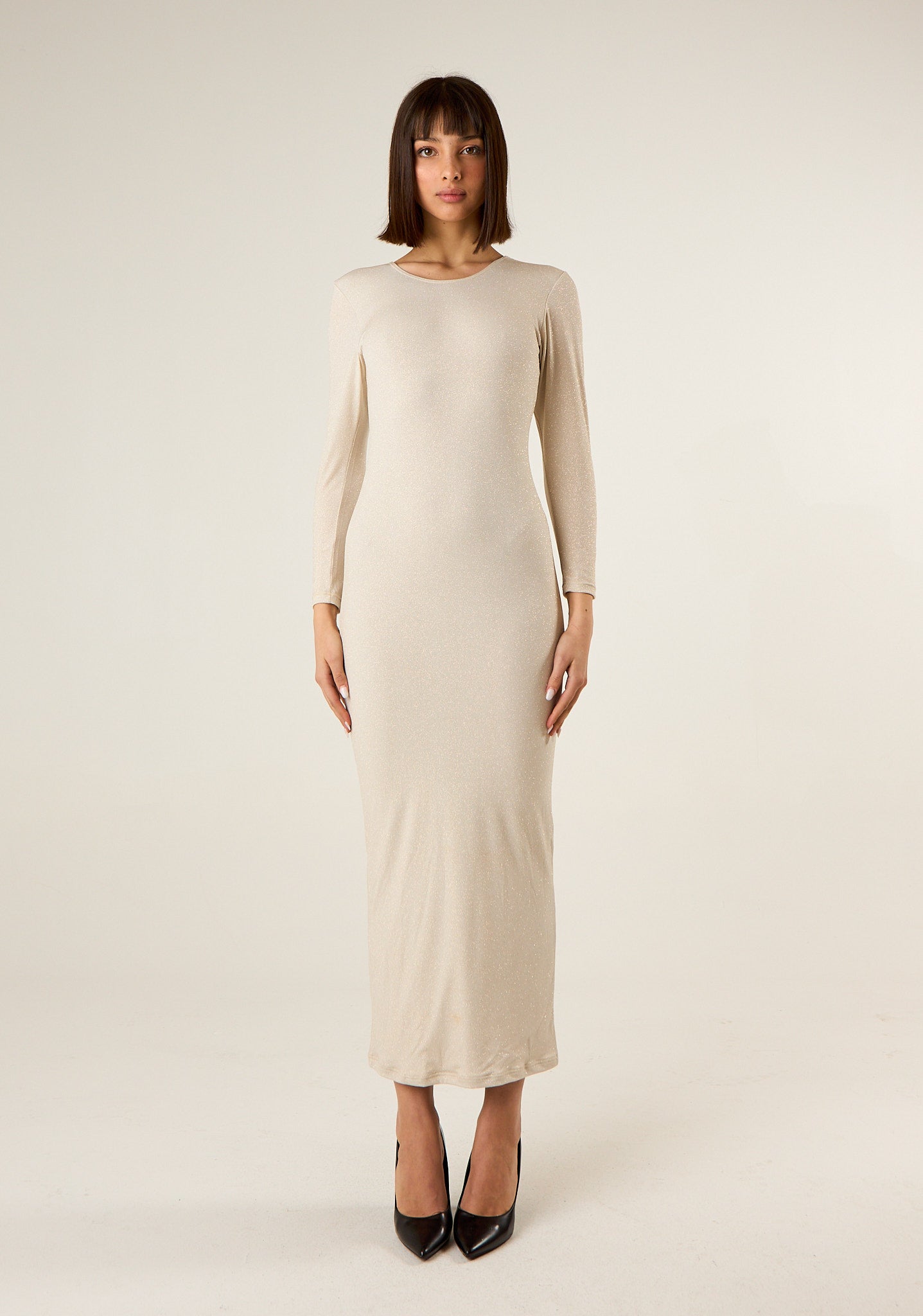 Abito lungo in lurex