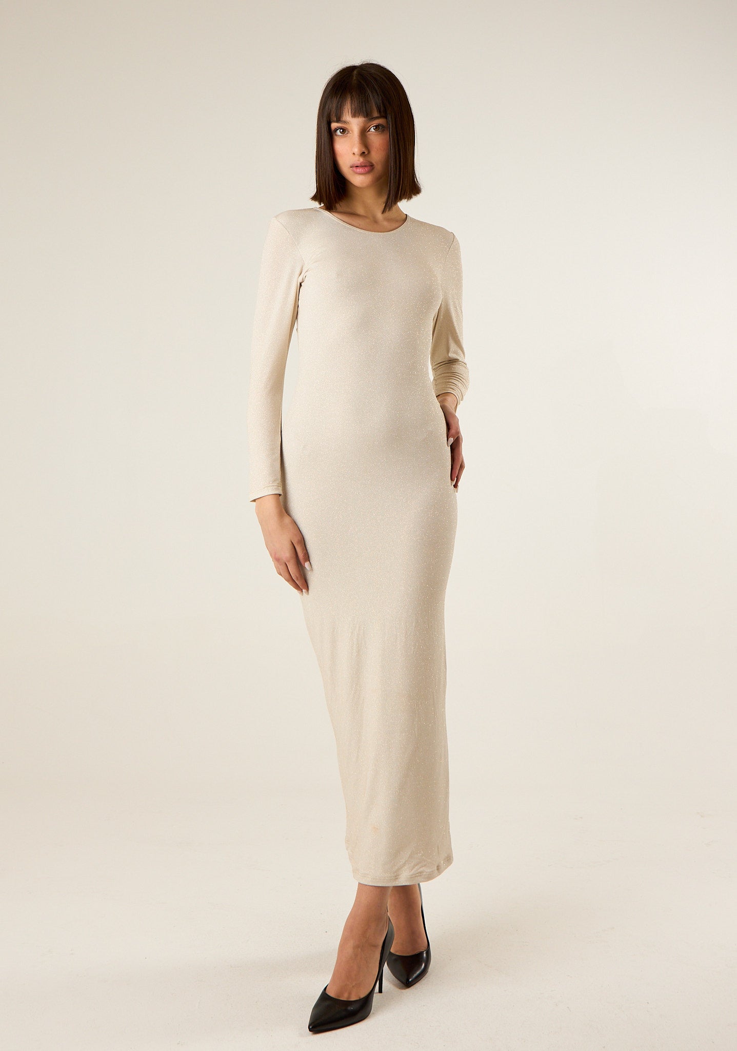 Abito lungo in lurex