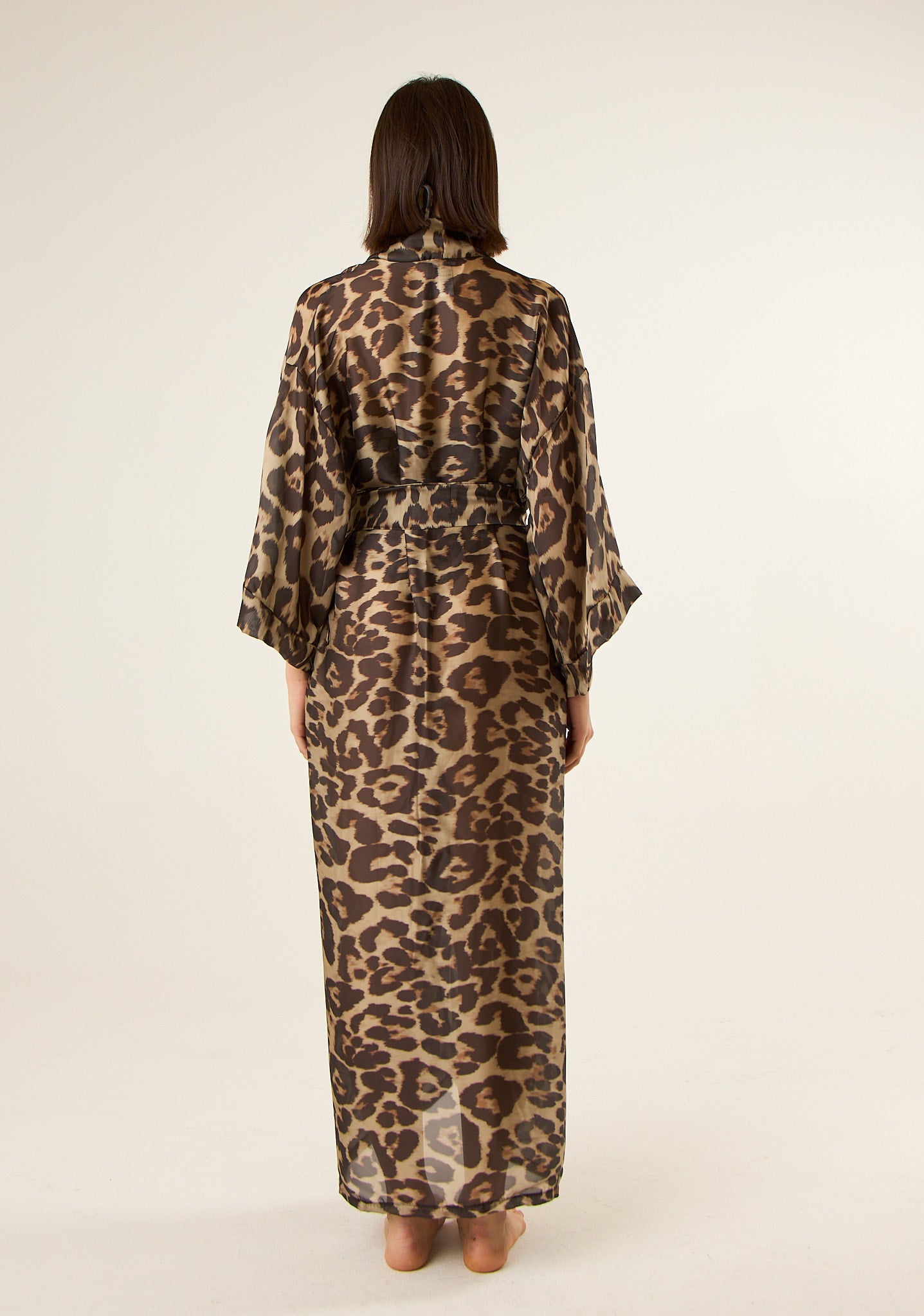 Kimono lungo in tessuto scivolato