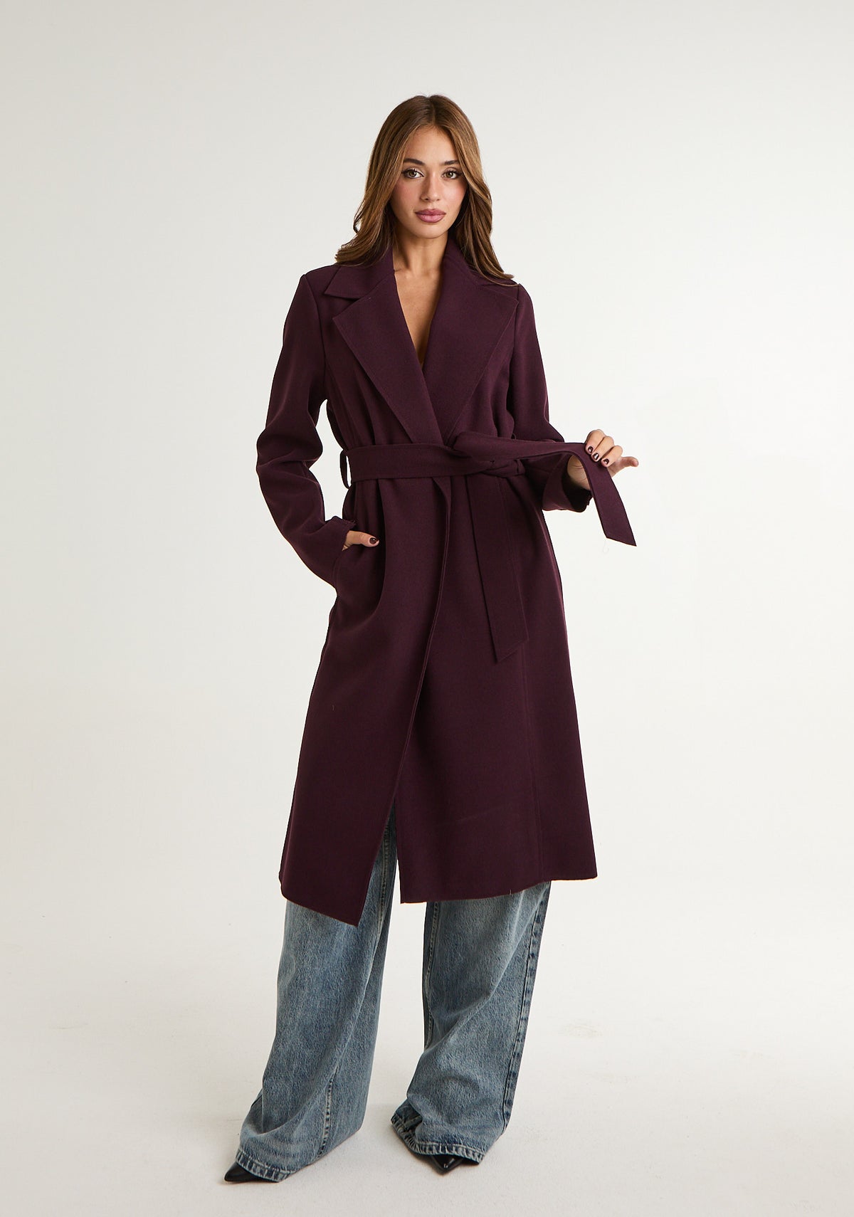 Cappotto in panno tinta unita