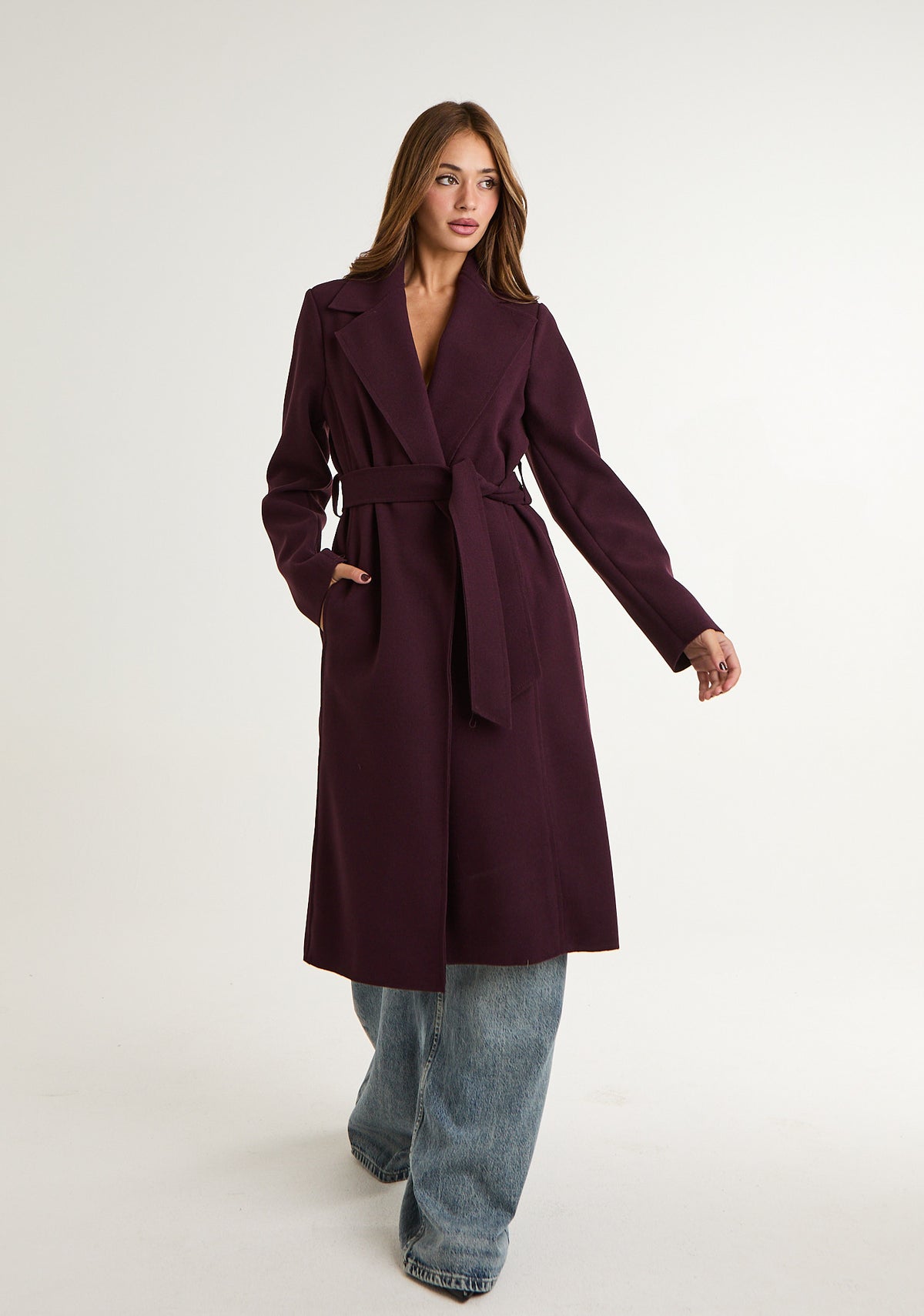 Cappotto in panno tinta unita