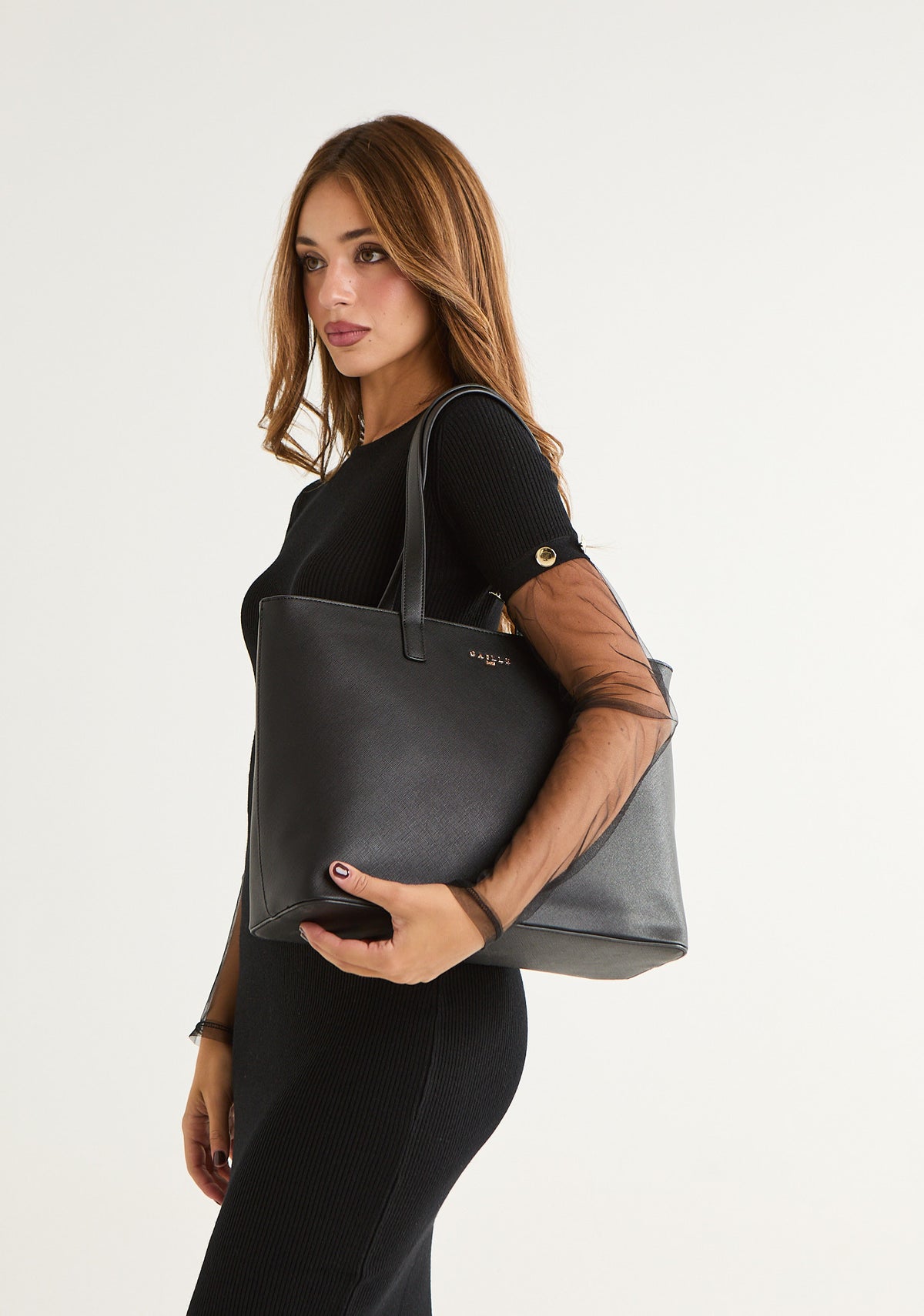 Borsa maxi shopper in saffiano