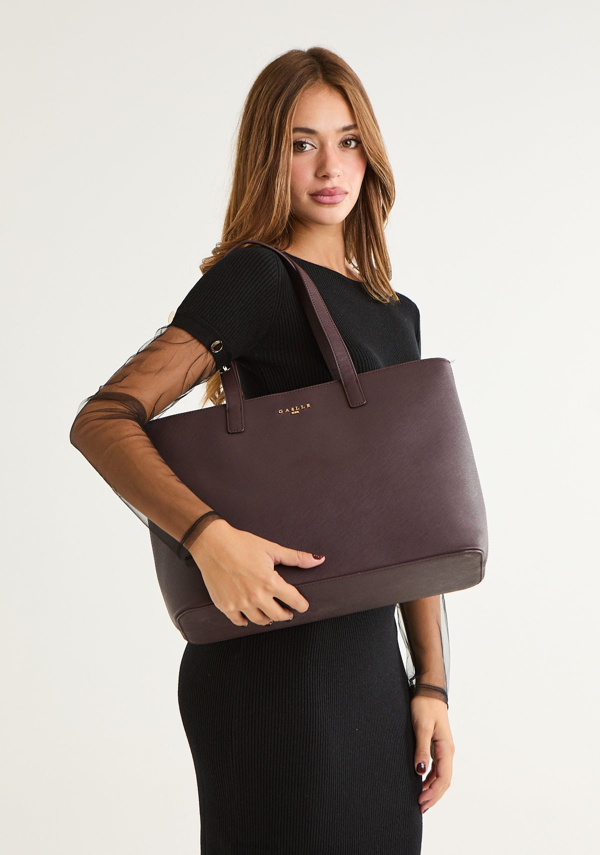 Borsa maxi shopper in saffiano
