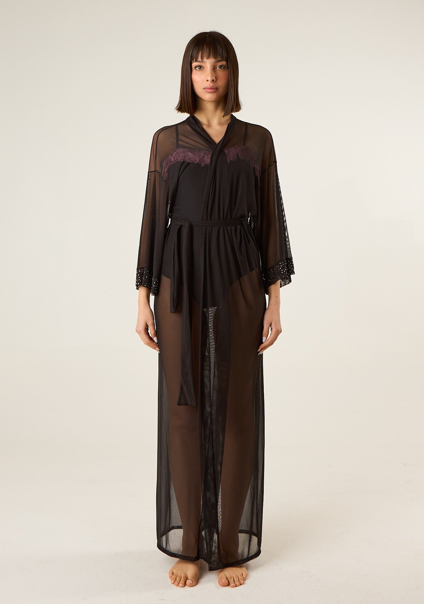 Kimono lungo in mesh