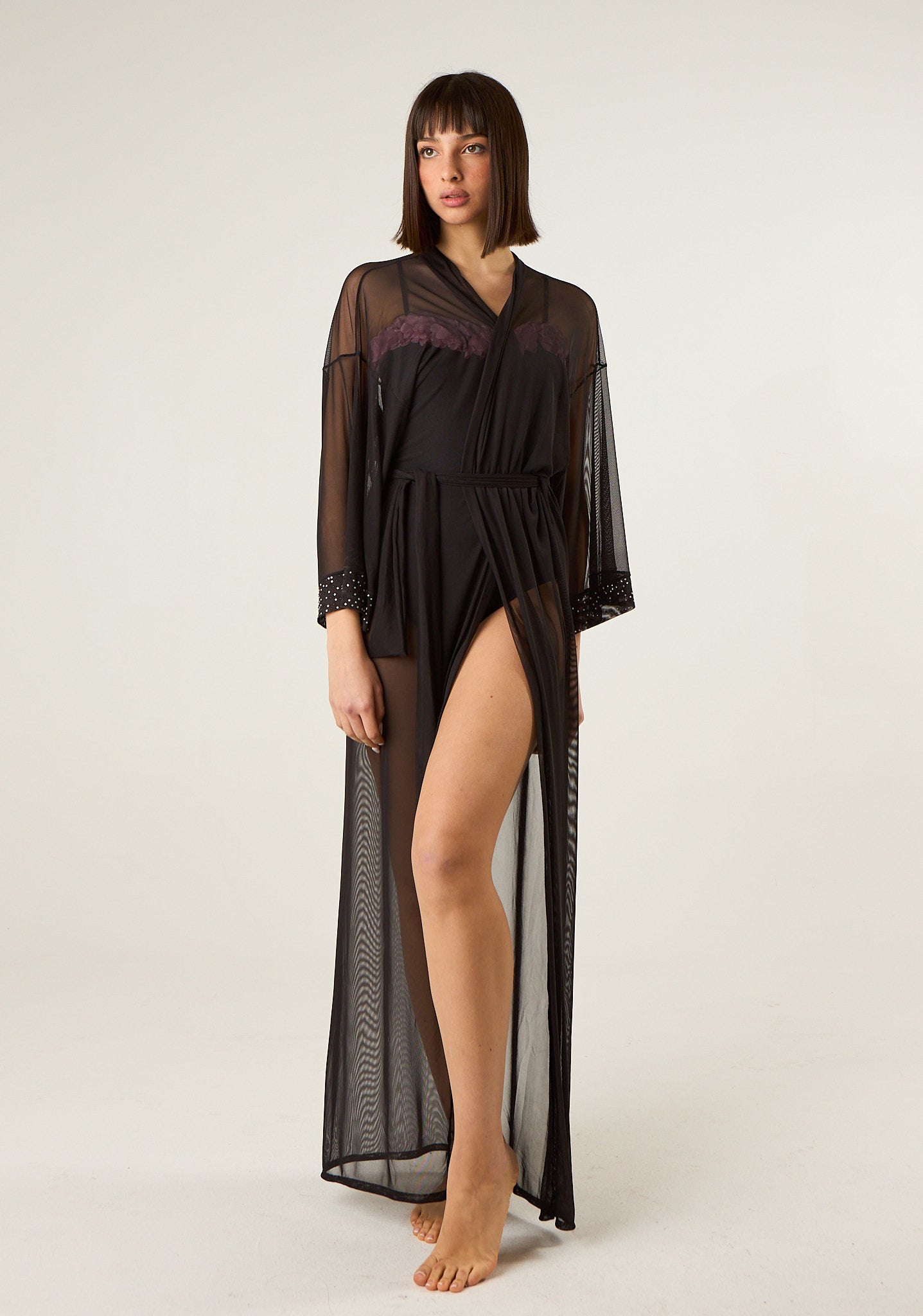 Kimono lungo in mesh